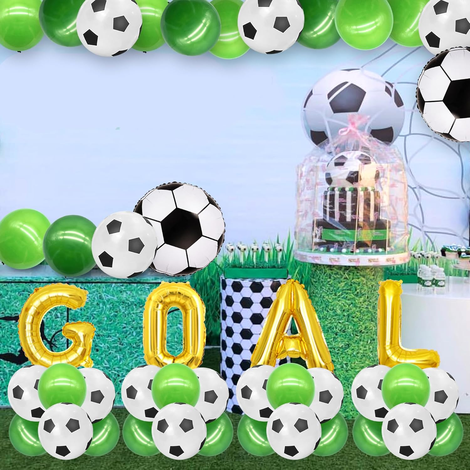 Soccer Balloons Soccer Party Decorations for Men&rsquo;S Boy&rsquo;S Soccer Birthday Party Sports Theme Party (Style 01) image number 5