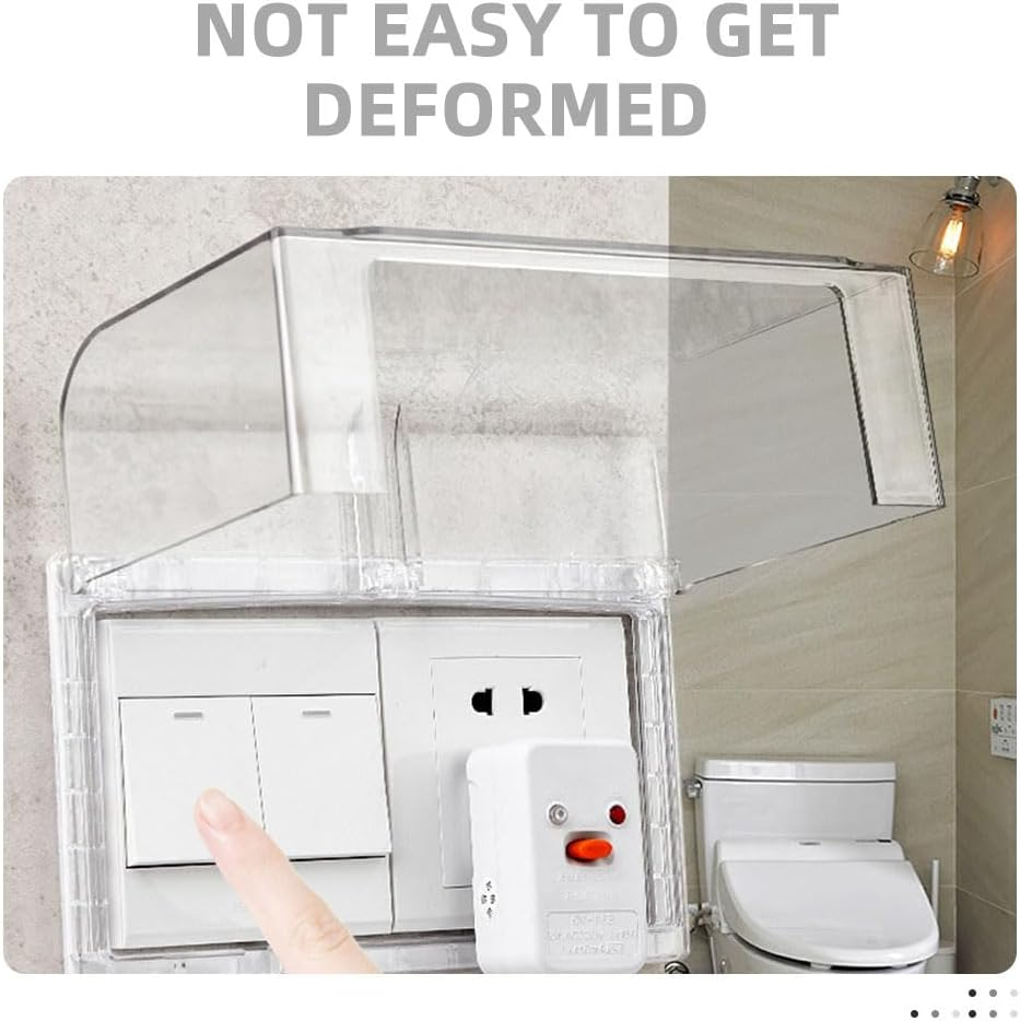 Cabilock 2Pcs Outlet Self-Adhesive Electrical Socket Protector Anti-Splash Anti-Fog Design for Suitable for Kitchen Garden and Office