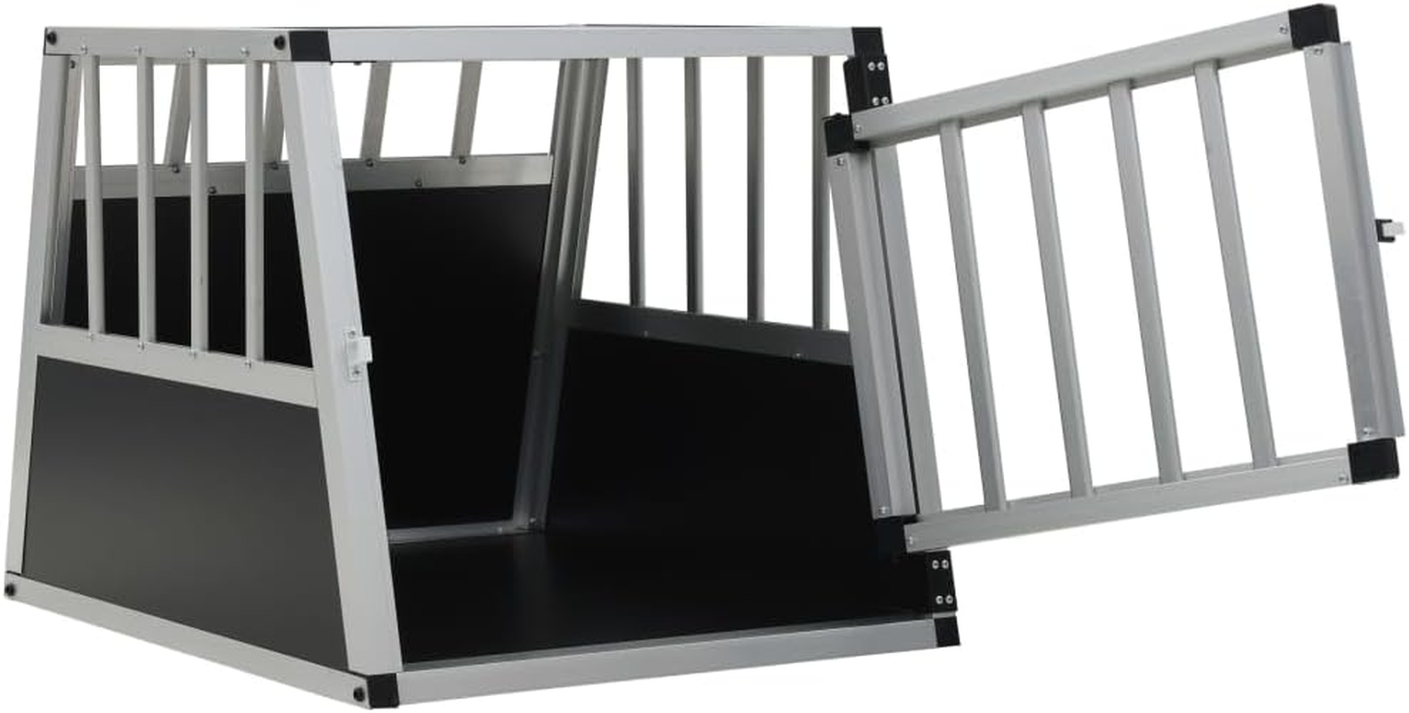 Vidaxl Aluminium and MDF Dog Cage - Lightweight, Easy-To-Transport Single Door Dog House for Car Trunk - 54X69X50 Cm, Silver Color image number 2