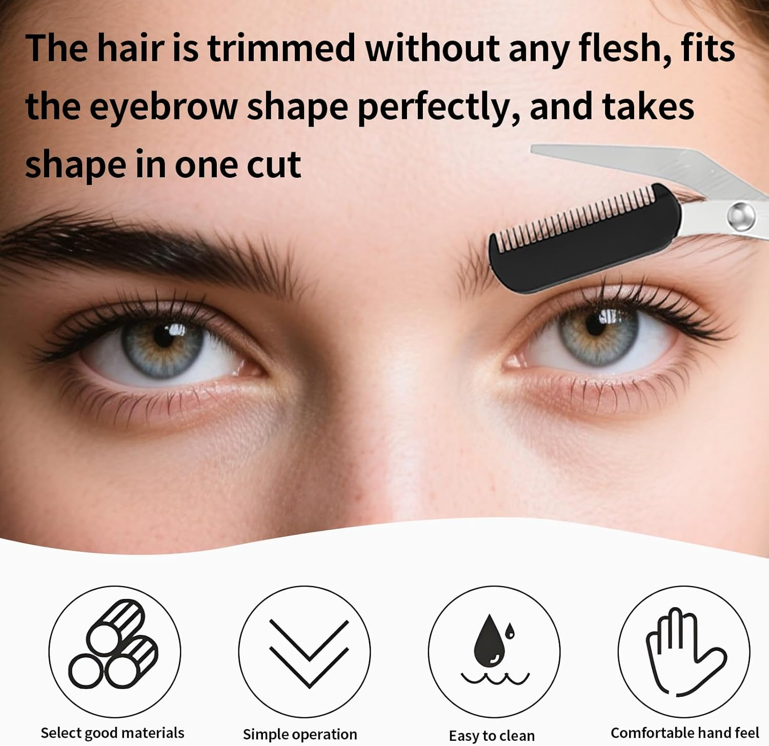 Pack of 2 Eyebrow Scissors, Eyebrow Scissors for Women, Professional Eyebrow Scissors, Eyebrow Trimmer, Eyebrow Scissors with Comb, Precision Trimmer for Men and Women image number 5