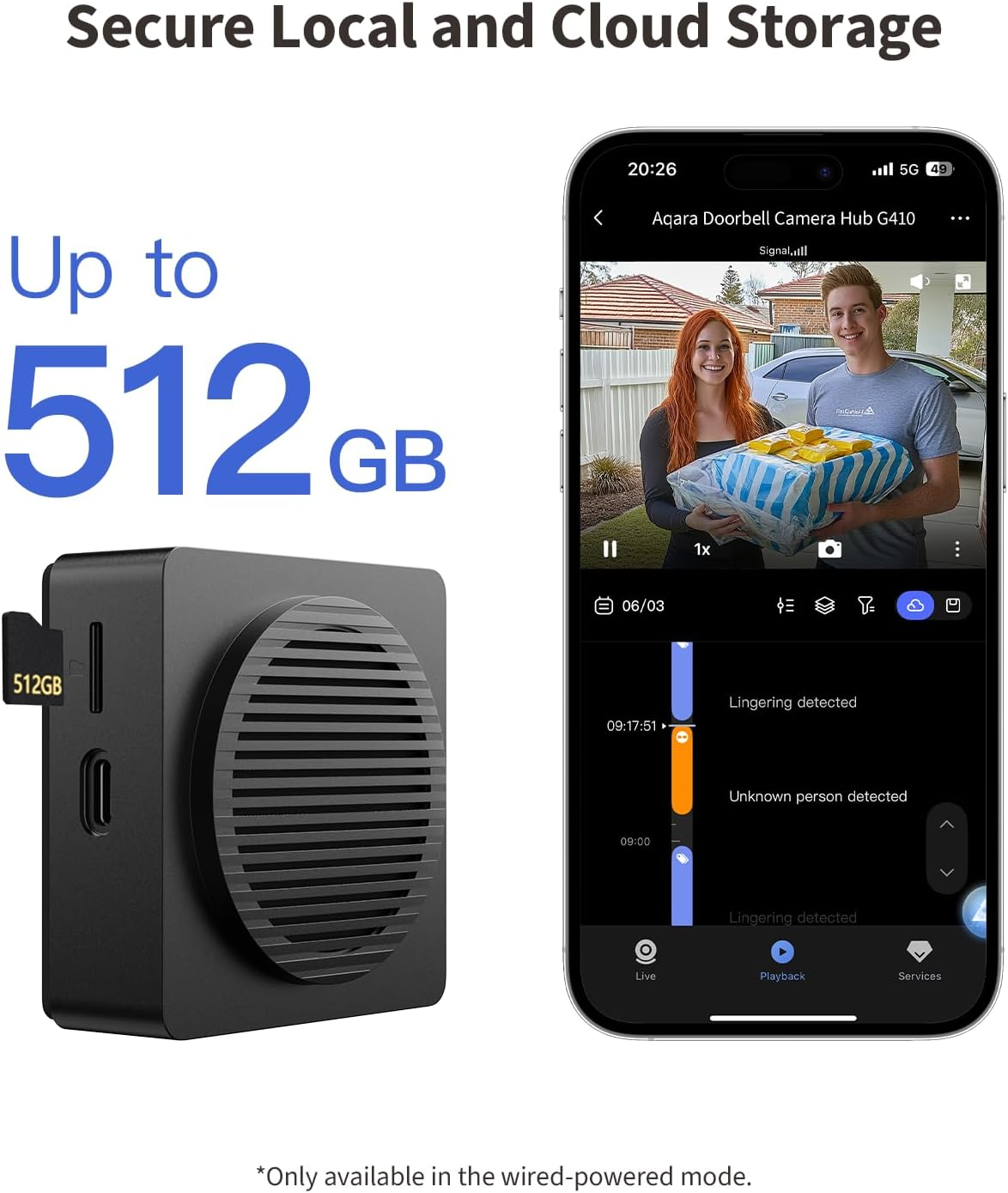 Aqara Smart Doorbell Camera G410 with Chime, 2K, Homekit Secure Video, 2-Way Audio, Built-In Matter Hub, Wireless/Wired, Supports Apple Home, Alexa, Google, Home Assistant, 2.4G/5Ghz Wi-Fi, Black image number 5