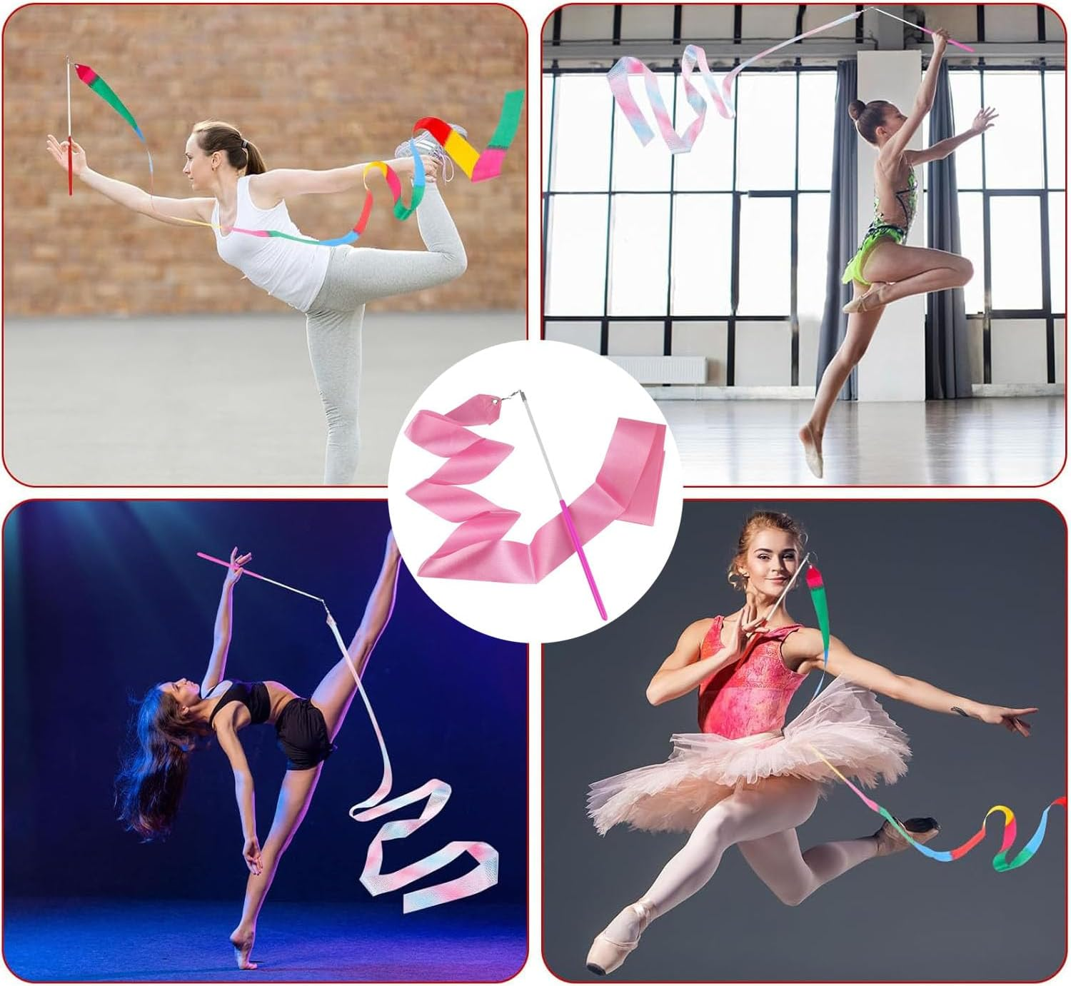 Paifeancodill Ribbons for Gymnastics, 16 Pcs Dance Ribbons Streamers, Sparkling Dance Ribbon Twirling Ribbon with Ribbon Dancer Wand ​For Kids Girls Adults Artistic Dancing Training Party Favor image number 6