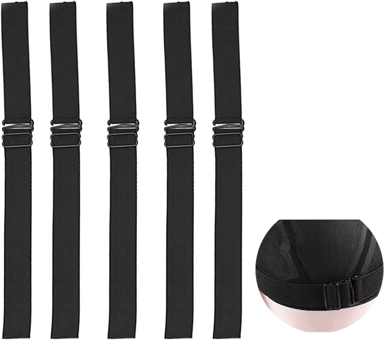 GZXYUAN 5Pcs Wig Edge Elastic Band Adjustable Wig Bands Adjustable Wig Straps No Slipping Wig Band Non-Slip Band Elastic Band for Wig Making Kit and Supplies image number 2
