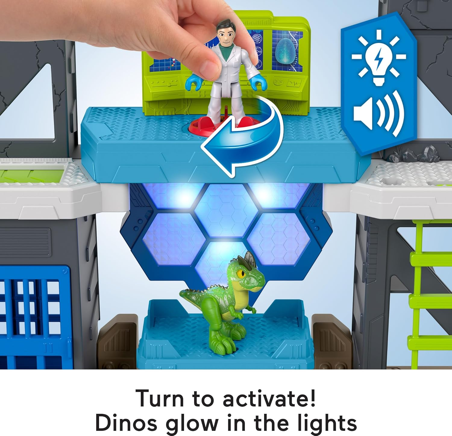 Fisher-Price Imaginext Jurassic World Dinosaur Toys Scan & Glow Dino Playset with Lights & Sounds for Kids Ages 3+ Years image number 4