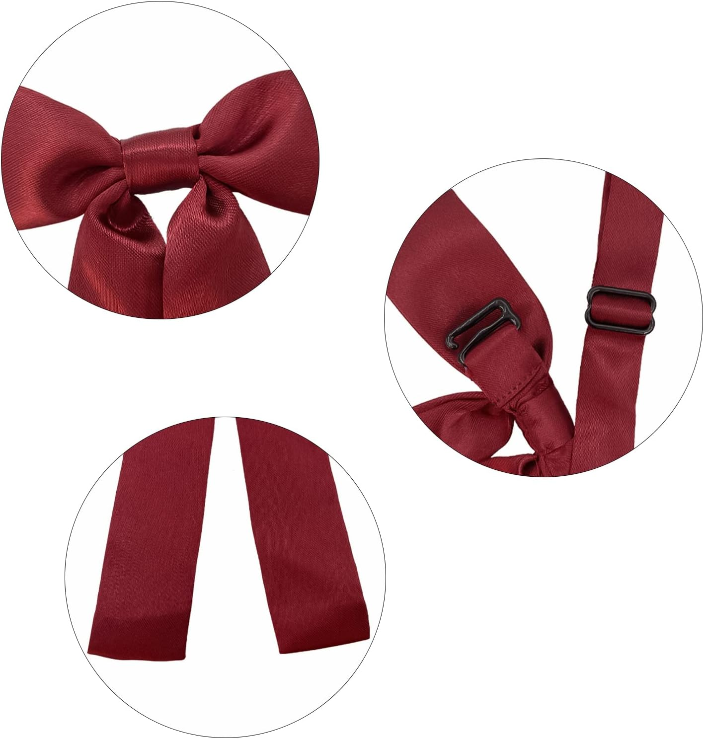 AUSUAYA Women Long Pre Bow Tie, Adjustable Ladies Western Satin Neck Ties for T-Shirt Decoration Valentine'S Gift GB-WT-01 image number 2
