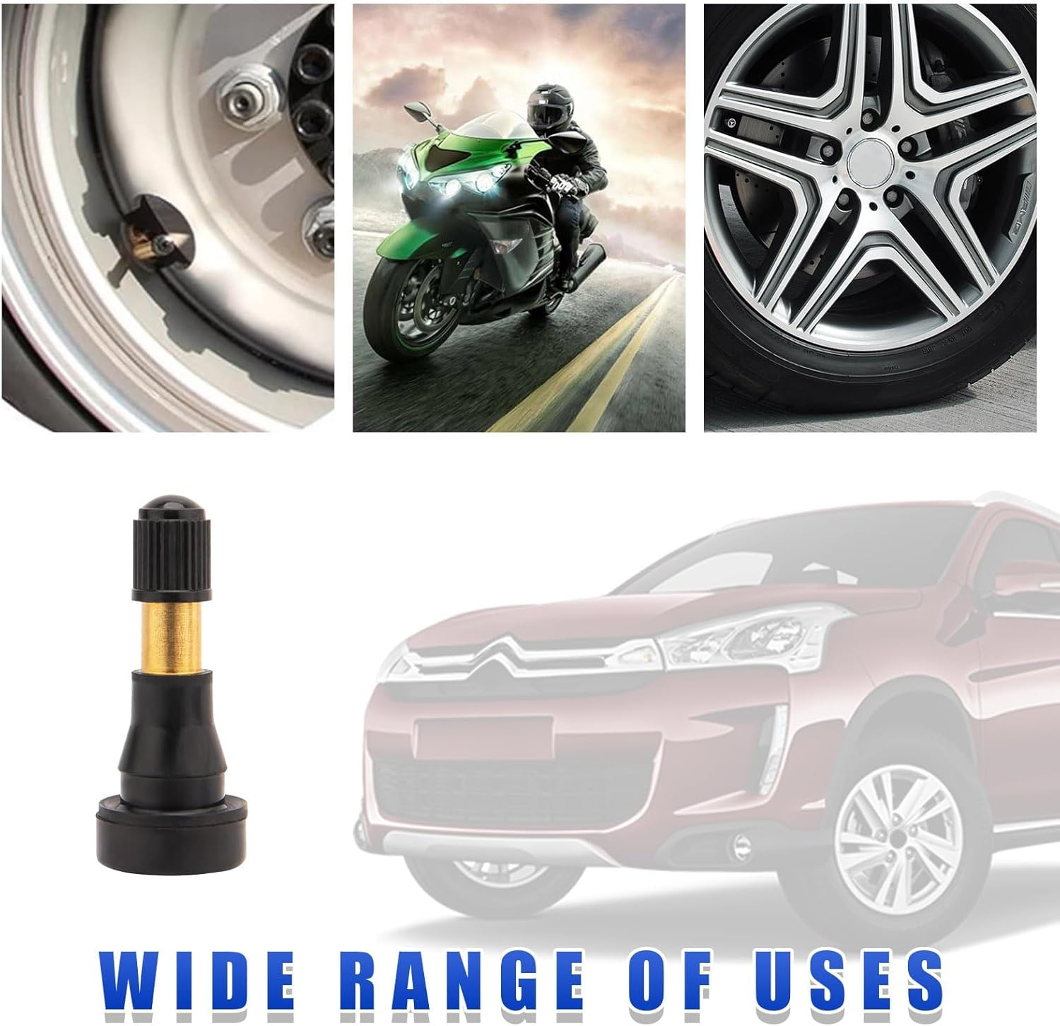 10PCS High Pressure Tire Valve Stems, TR600HP Car Copper Tubeless Snap-In Tire Air Valve Stem Kit, Universal Auto Decor Accessories Good for Larger or Heavy-Duty Vehicles image number 3