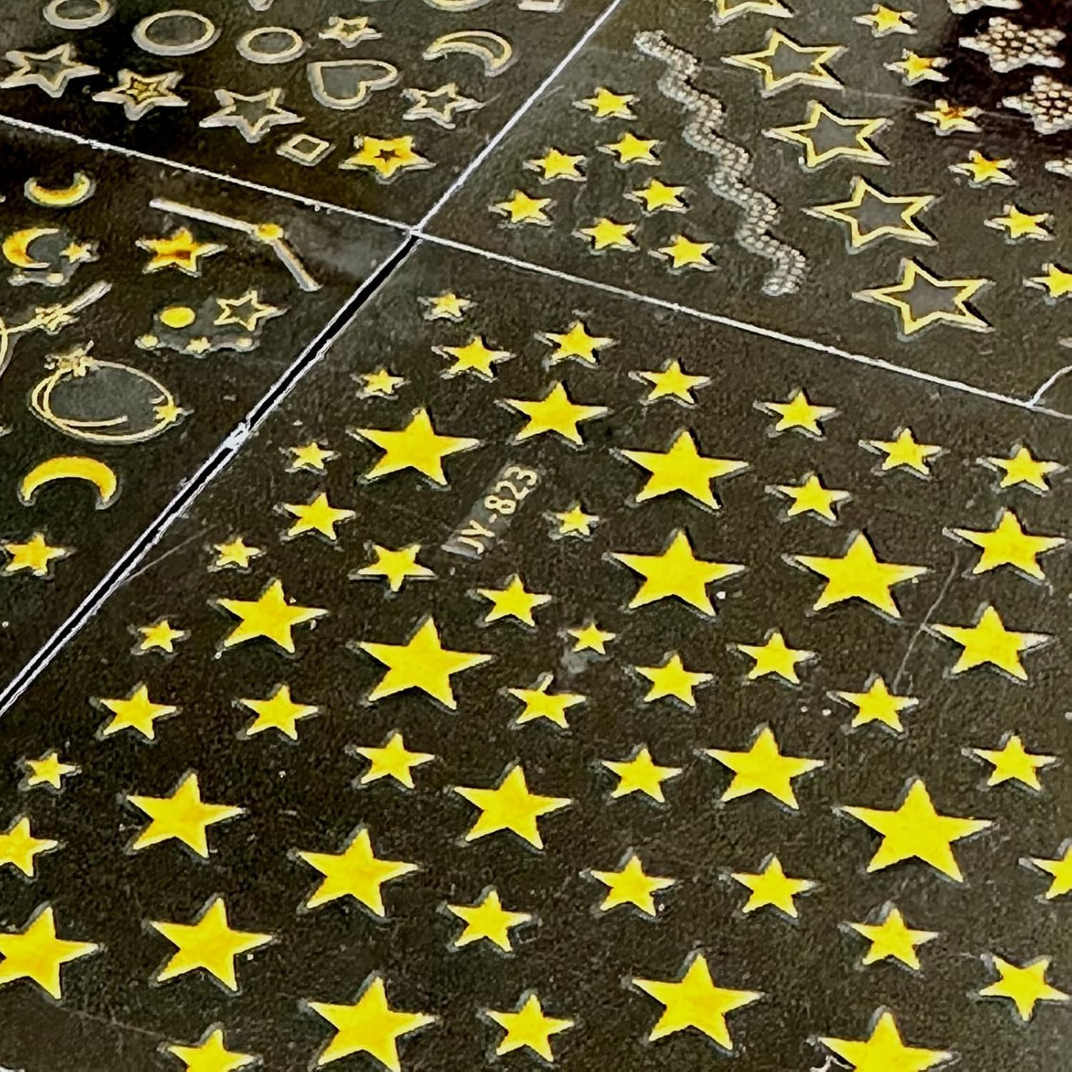 30 Sheets 3D Gold Nail Stickers - Self-Adhesive Star/Diamond/Leaf Decals for Acrylic Nails, Women&rsquo;S Nail Art Supplies image number 2