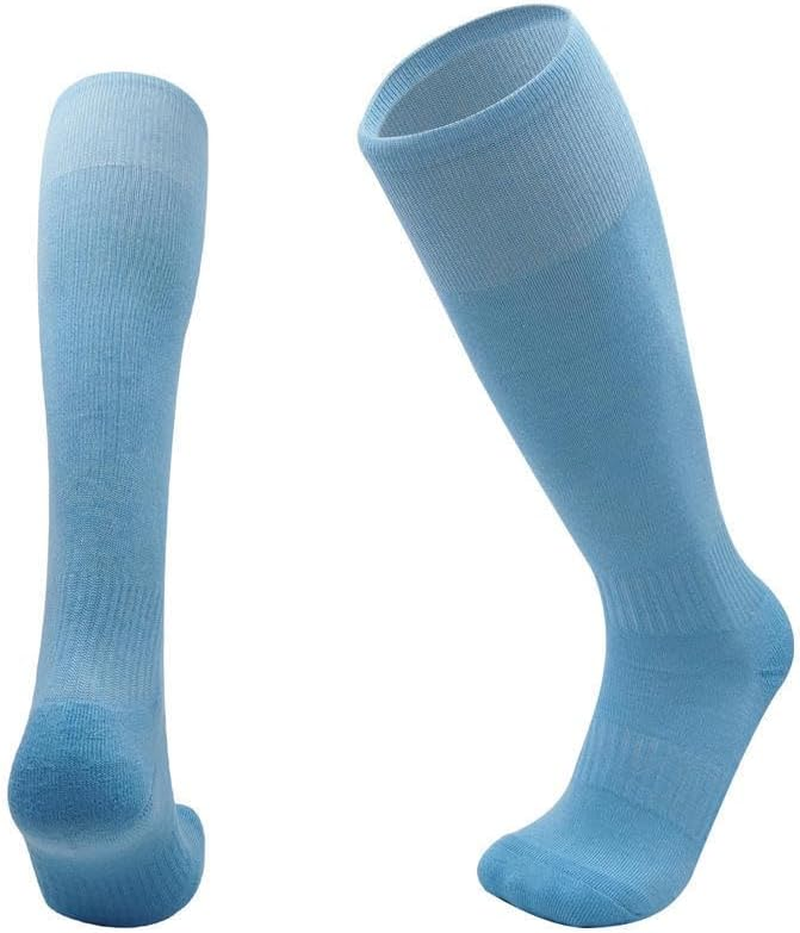 1STLY FITNESS - Socks Knee High 1 Pair Large SIZE 7-13, EU38 - EU44 Adults Soccer Football Hockey Rugby Sports Sweat Wicking Slip Proof Plain Colours