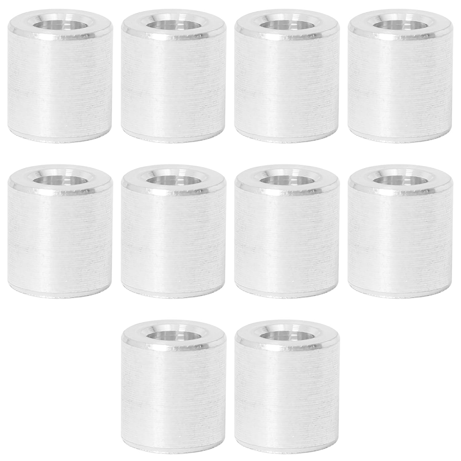 Zhooooonglf 10Pcs M4 Aluminum Spacers, Metal Spacer Aluminum round 4.2Mm ID X 8Mm OD X10Mm L Thickness Screw Standoff for M4Screw Bolts Silver image number 2