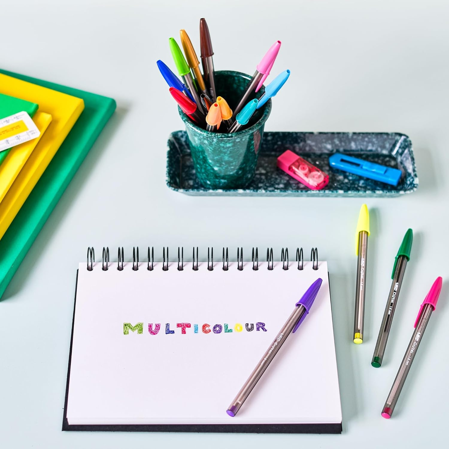 Bic Cristal Multicoloured Ballpoint Pens Large Nib (1.6 Mm) - Pack of 2 Packs of 10 image number 3