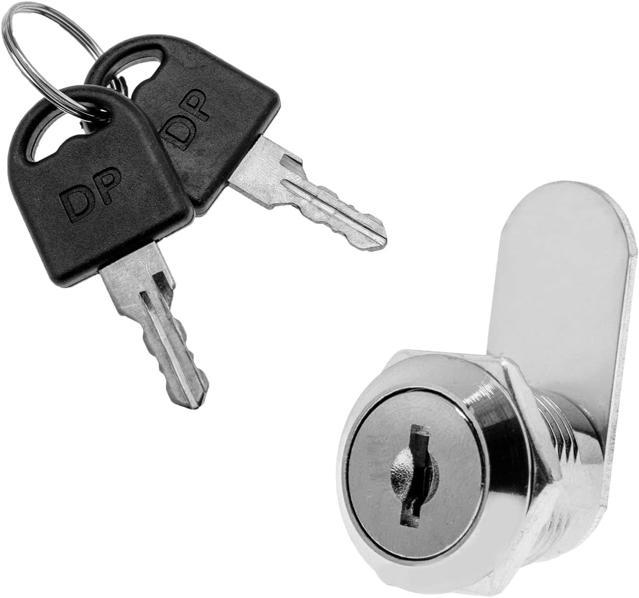 Emsea 2Pcs Cabinet Cam Lock with Keys Cylinder Cam Locks Secure Mailbox File Drawer Dresser Compartment Lock Tool Box Replacement Hardware Zinc Alloy image number 3