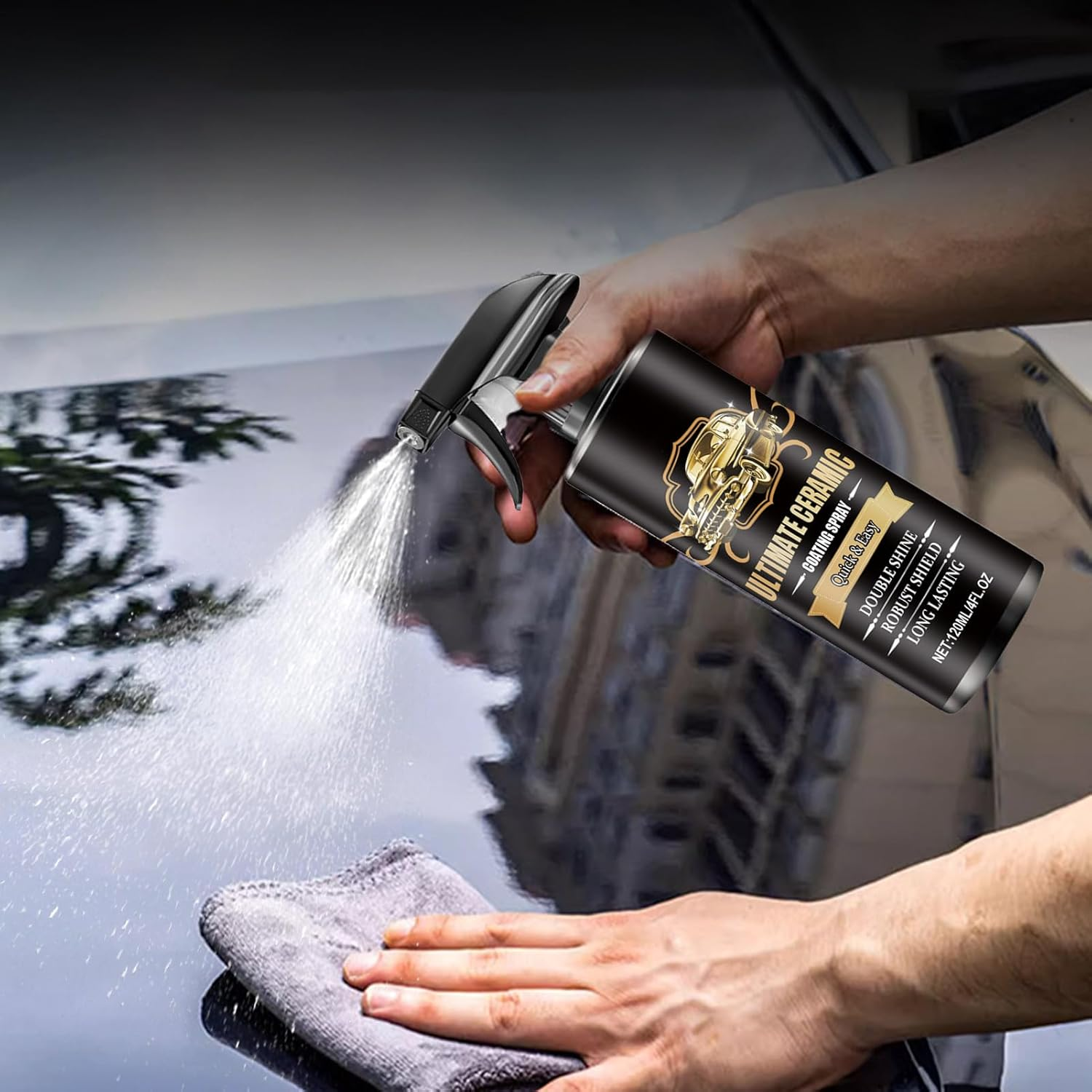 Ceramic Spray Coating for Cars | 120Ml Multi-Functional Car Coating Agent | Automotive Paints & Primers for Truck RV Marine Motorcycle Tire Trim Windshield Interior Detailing image number 6