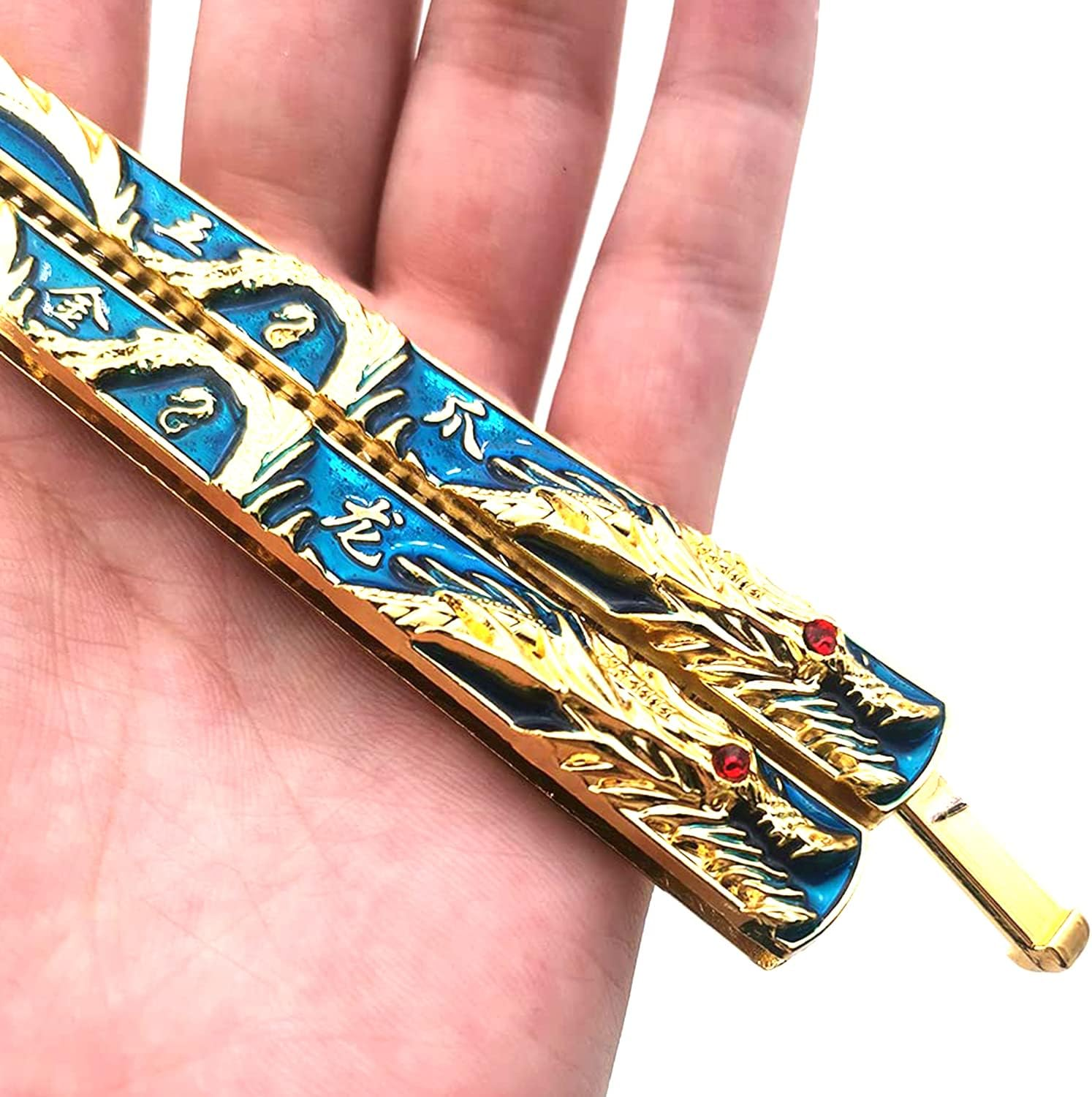 WANLIAN Beautiful Comb,Beautiful Comb Stainless Steel Folding Practice Combs Hair Styling Tools for Sport Outdoor Use (3 Colour Dragon Comb) image number 2