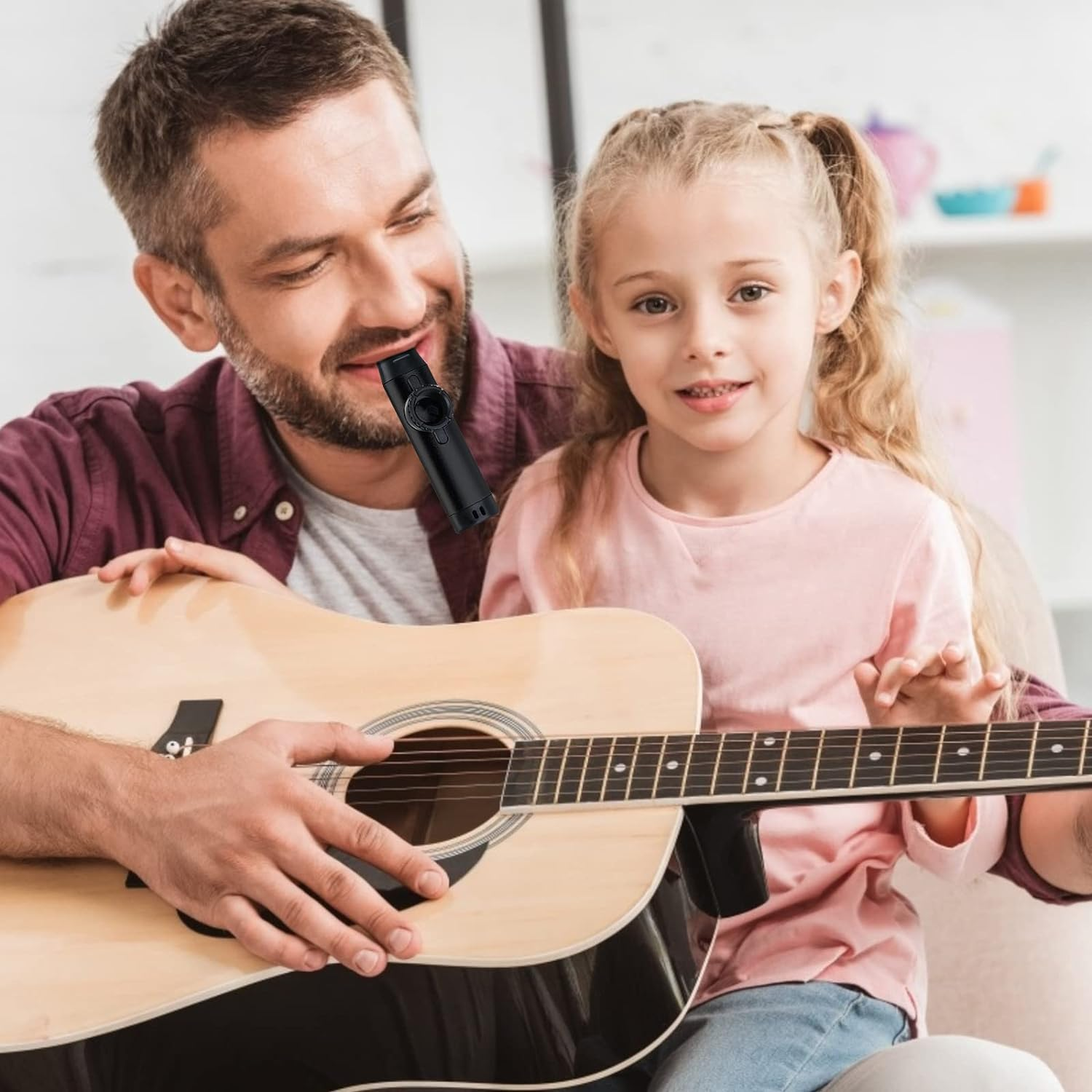 Kazoos with 5 Extra Membranes, Metal Kazoo with Adjustable Tone for Guitar, Ukulele, Violin, Piano, Keyboard, Easy to Learn Musical Instruments for Kids/Adults/Music Lovers. (Black) image number 3