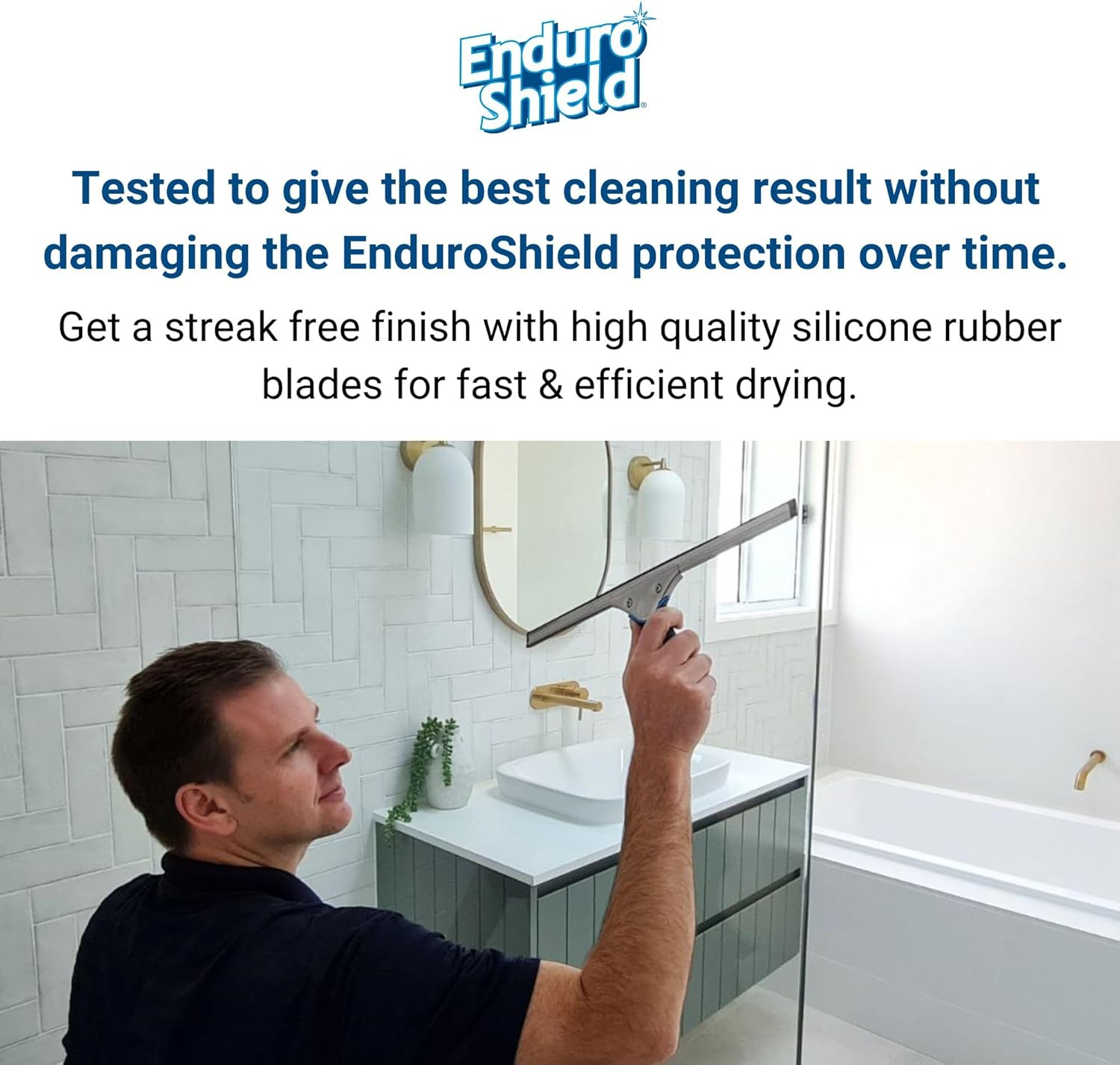 Professional Squeegee - Premium Quality Silicone Rubber Blades with Ergonomic Handle for Streak-Free Cleaning - Perfect for Windows, Shower Doors, and Railings image number 4