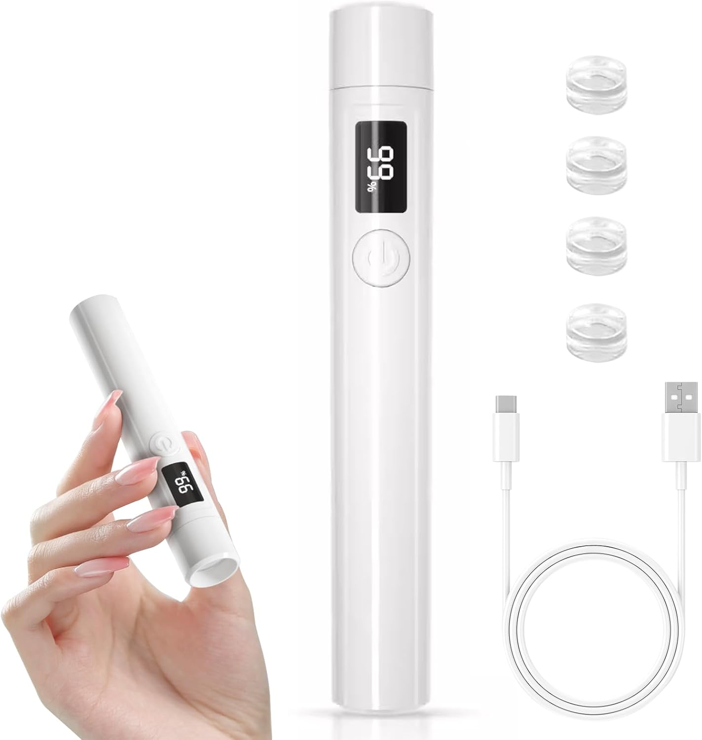 Ydseozoa Mini UV Lamp for Nails, Rechargeable Mini UV Lamp for Nails, 45S/60S Time Modes, Nail Dryer with LED Screen and Gel Nail Lamp, Suitable for Beginners in DIY Salon image number 2