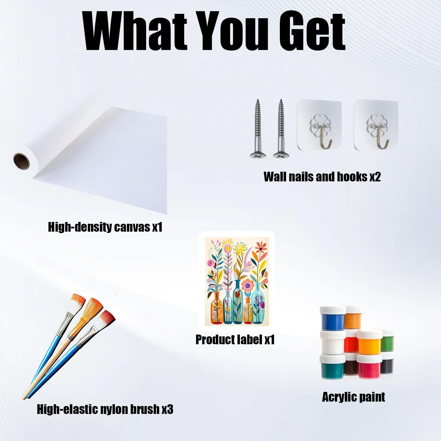 Nhemeylp Paint by Numbers for Adults Colorful Flowers Paint by Numbers Kits on Canvas Easy DIY Acrylic Pigment Drawing Paintwork Watercolor Oil Painting Craft Art for Home Wall Decor 16X20In image number 1