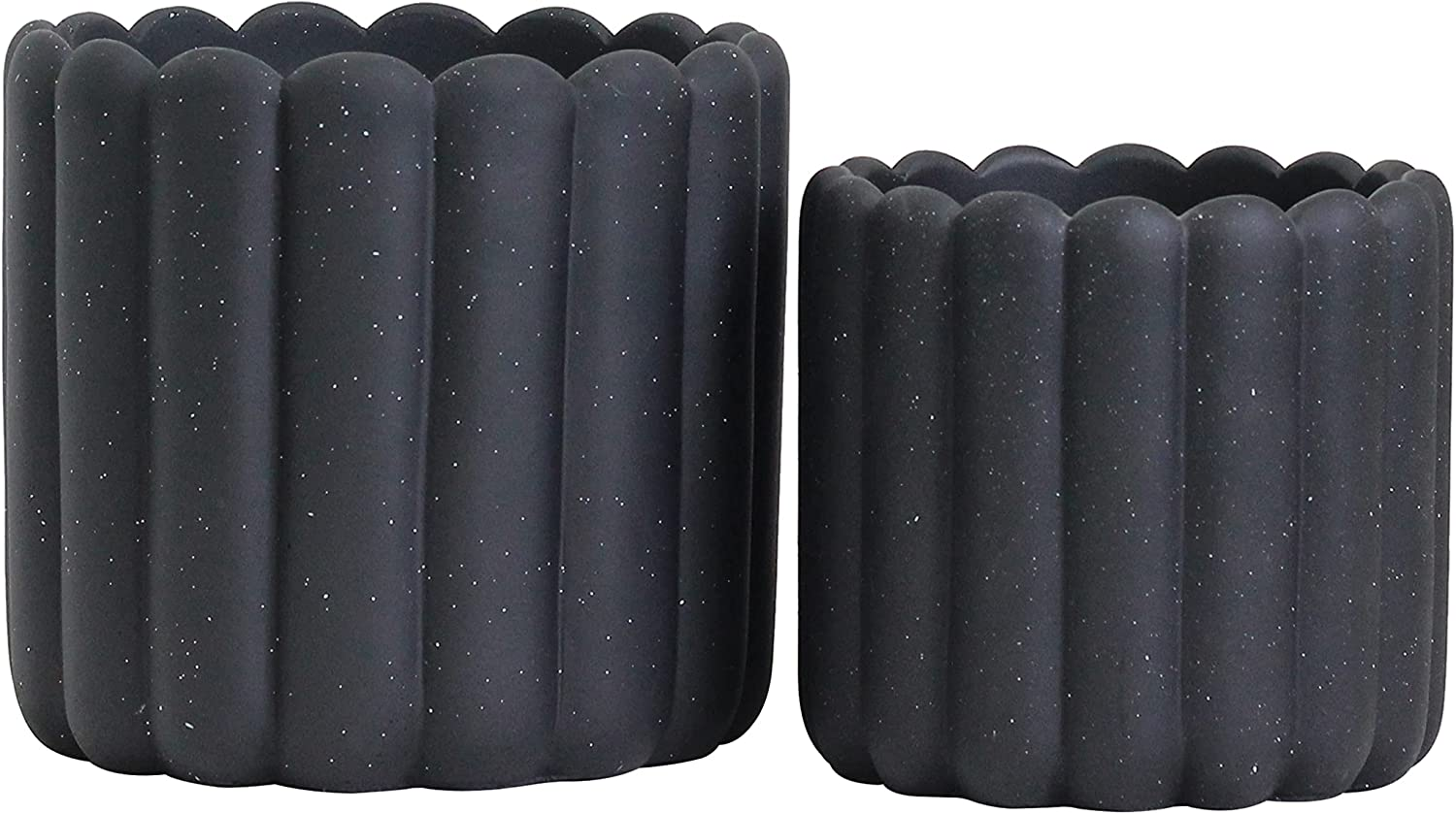 Ceramic Cream Gold Plant Pot Set 2-17 and 14Cm Indoor Planters Cement Outdoor Flower Pots