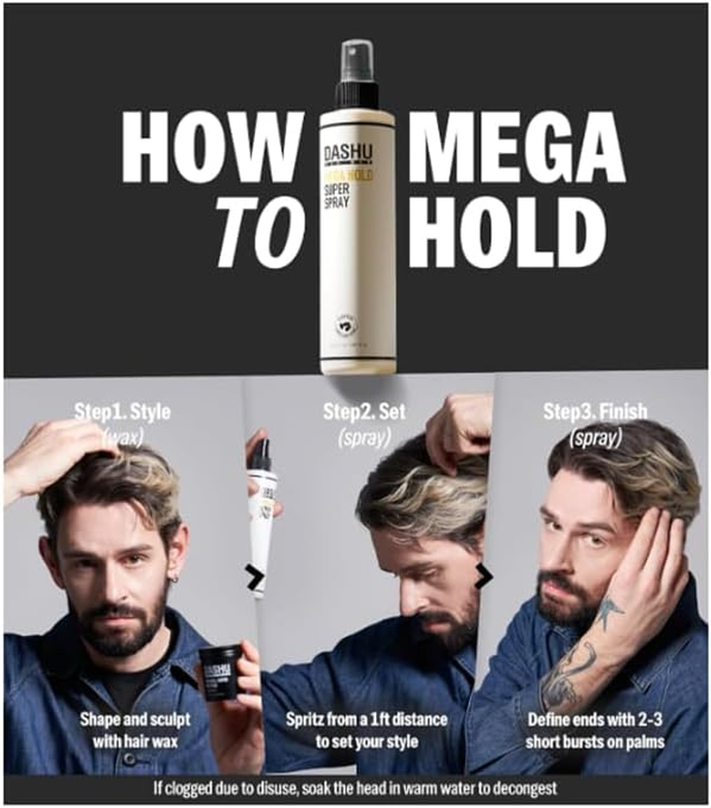 DASHU for Men Premium Mega Hold Super Spray 250Ml | Hair Spray | Volume | Hair Fixer | Long Lasting | Extra Hold image number 1