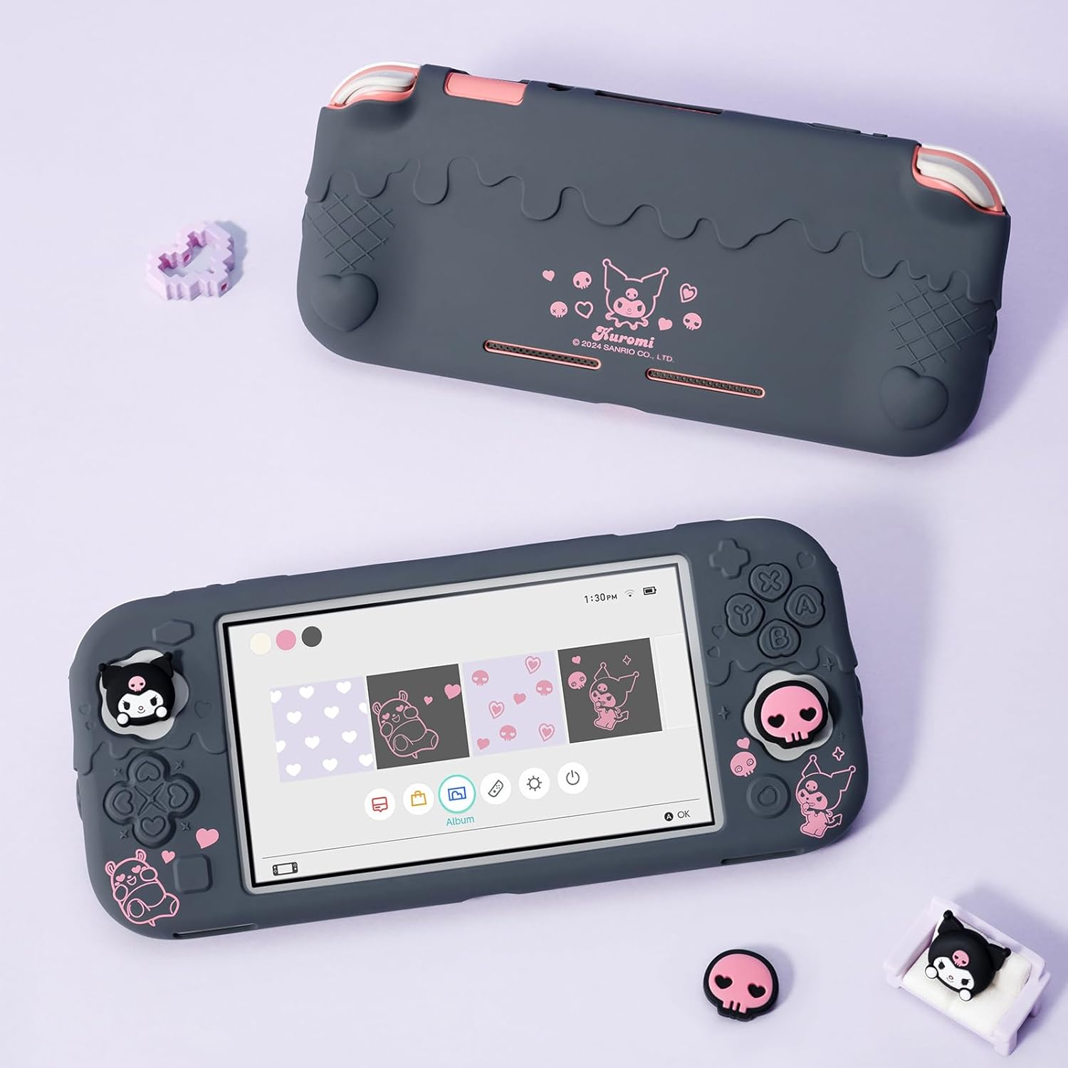 Kuitmor Protective Case for Switch Lite,Anti-Scratch Protective Shell,Soft Silicone Cover Case for Switch Lite 2019 with 2 Thumb Grip Caps - KLM image number 2