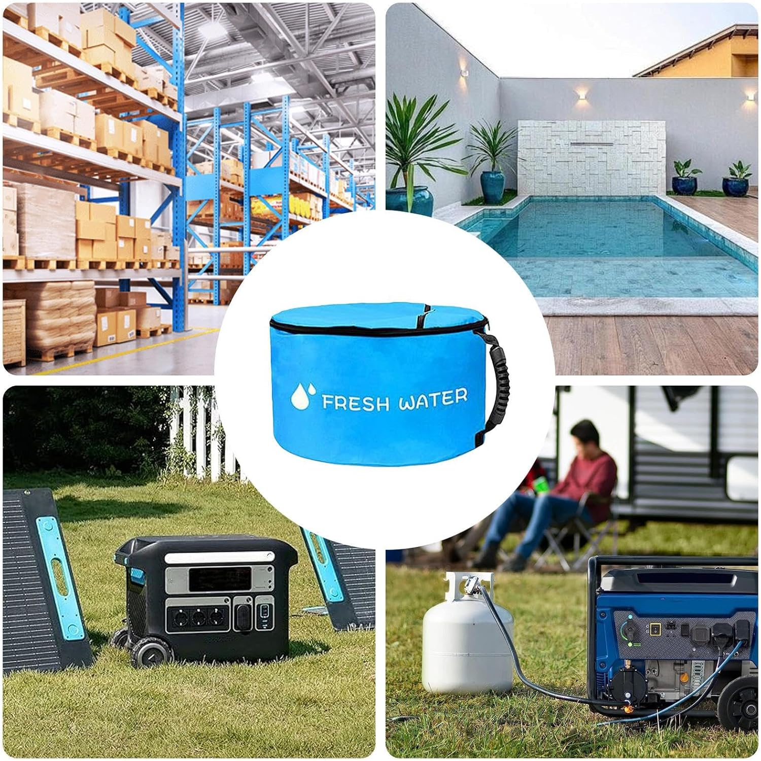 RV Hose Storage,Waterproof RV Hose Bags | Portable Carrier with Double Zipper Holder for Septic Tools Camping Trailer Waste, Blue, Refer to Description, Unisex image number 1