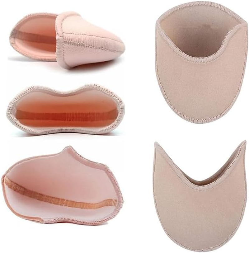 1Pair Ballet Dance Pointe Shoe Socks Pad, Knitted Fabric Toe Cap Cover,Toe Pouches Pad, Foot Pads Protect Toe Pouches Pads,Relief Forefoot Pain Point Shoes Ballet Slipper (B) image number 2