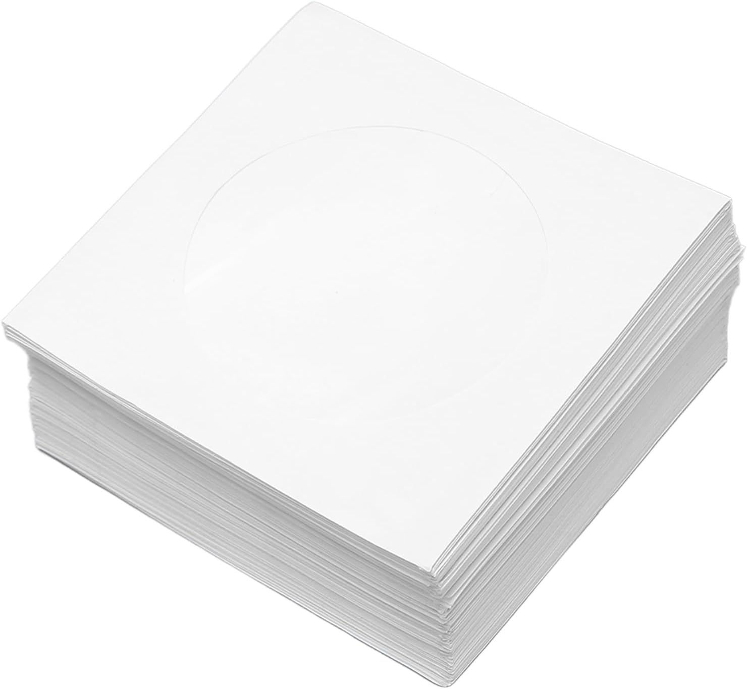 100Pcs CD DVD Sleeves, 100 Pack Maxtek Premium Thick White Paper for 8Cm CD DVD Disc, CD DVD Sleeves Envelope with Clear Window Cut Out and Flap image number 6