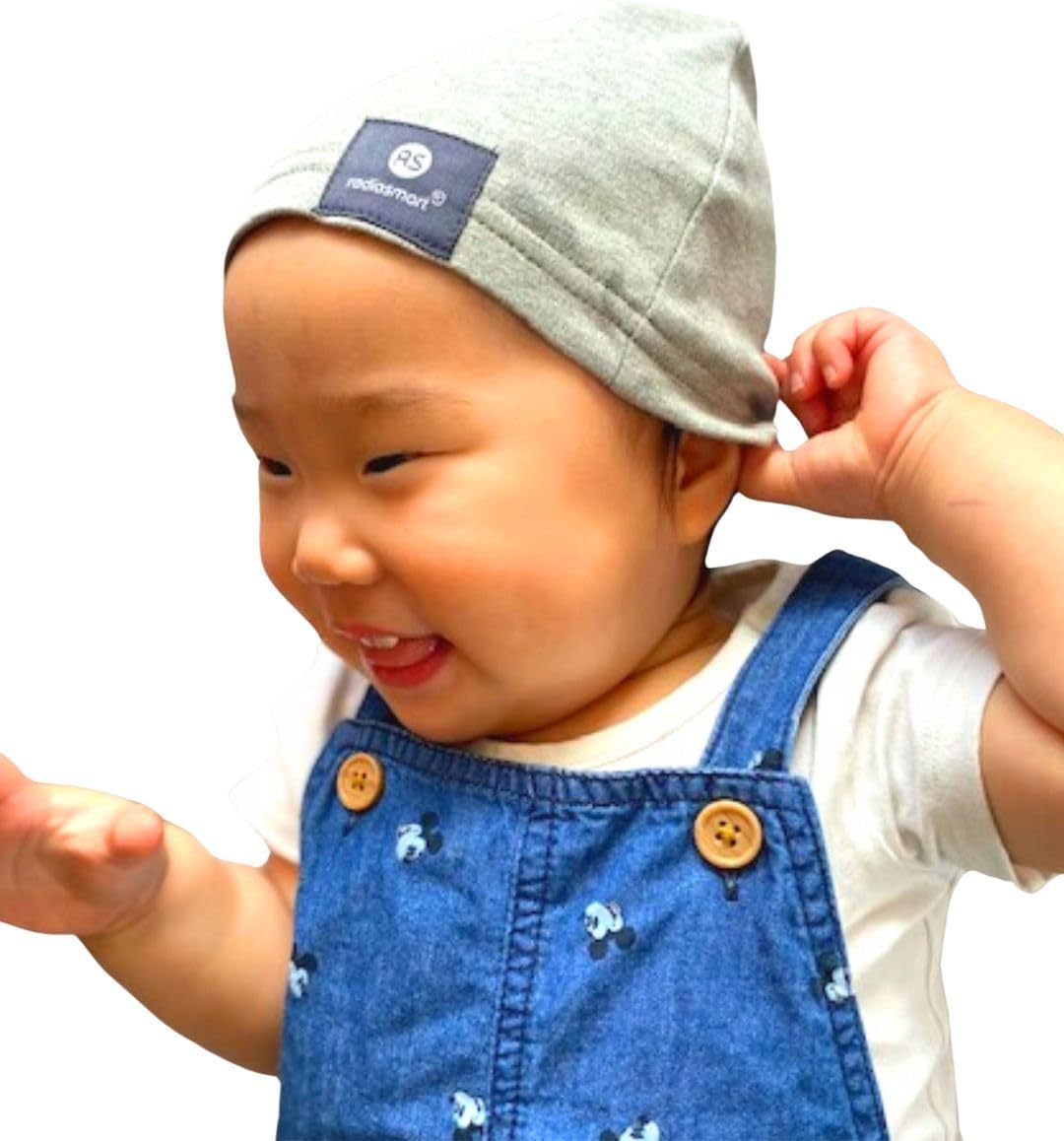 Radia Smart&reg; New Boarn E M F Protection Beanie Unisex Boy or Girl, Infant Beanie, Support Digital Health Wellbeing Beanie, Reduce Wireless Energy Concern for Babies Grey, Grey