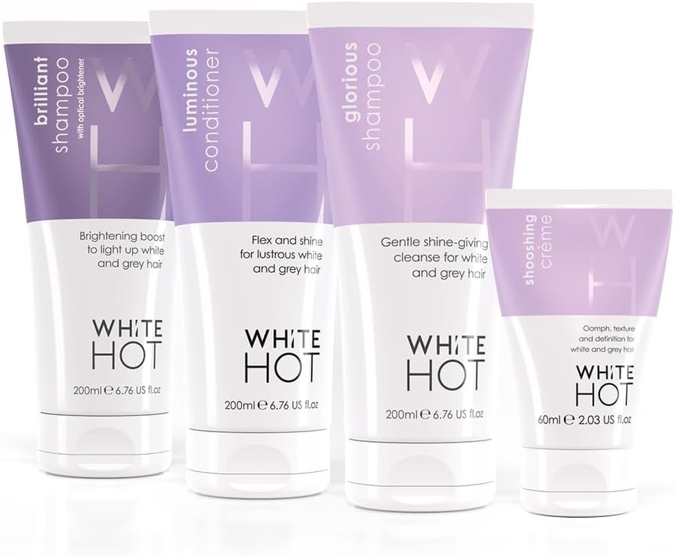 White Hot Short Hair Quartet, Brightening Hair Care Regime with Texturising Styling Cream for Shorter White & Grey Hair, Purple Shampoo image number 5