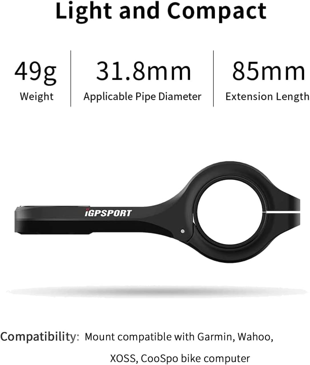 Igpsport M80 Bike Computer Mount, Bike Computer Bracket Common Extended Out Front Bike Mount Compatible with Garmin Wahoo Cycplus Coospo XOSS Cycling Computer image number 5