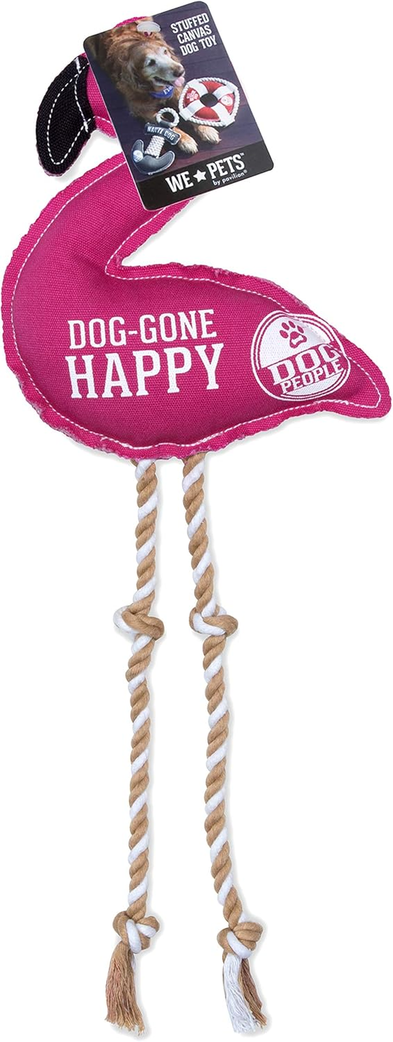 Pavilion Gift Company Dog-Gone Happy Dog Toy, 67644, Polyester, Pink, 15.5 Inch image number 3