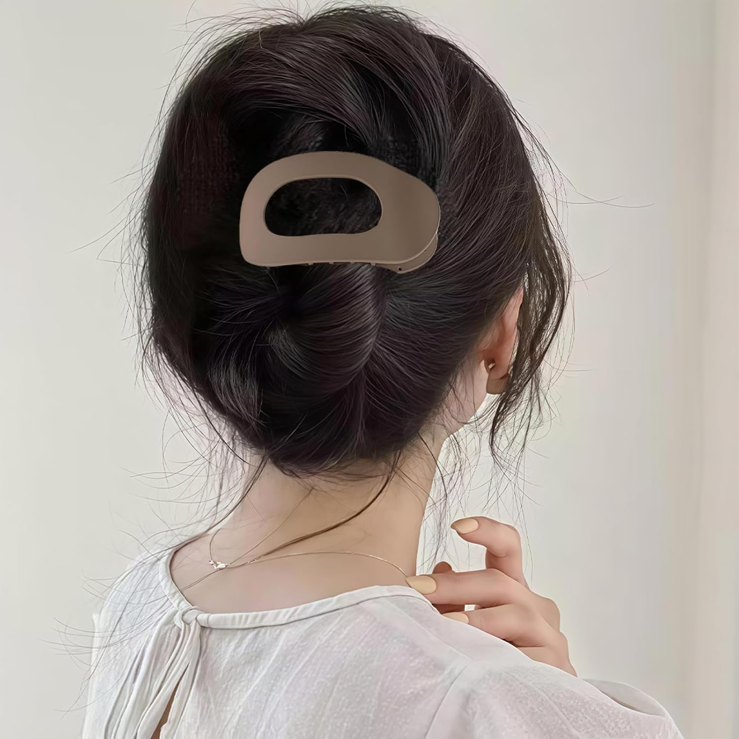 6 Pcs Flat Hair Claw Clips, Large Flat Claw Clip Set with Strong Hold, Non-Slip Hair Claw for Women, Girls, Professionals for Daily Wear, Parties, Styling (Black & Brown) image number 6