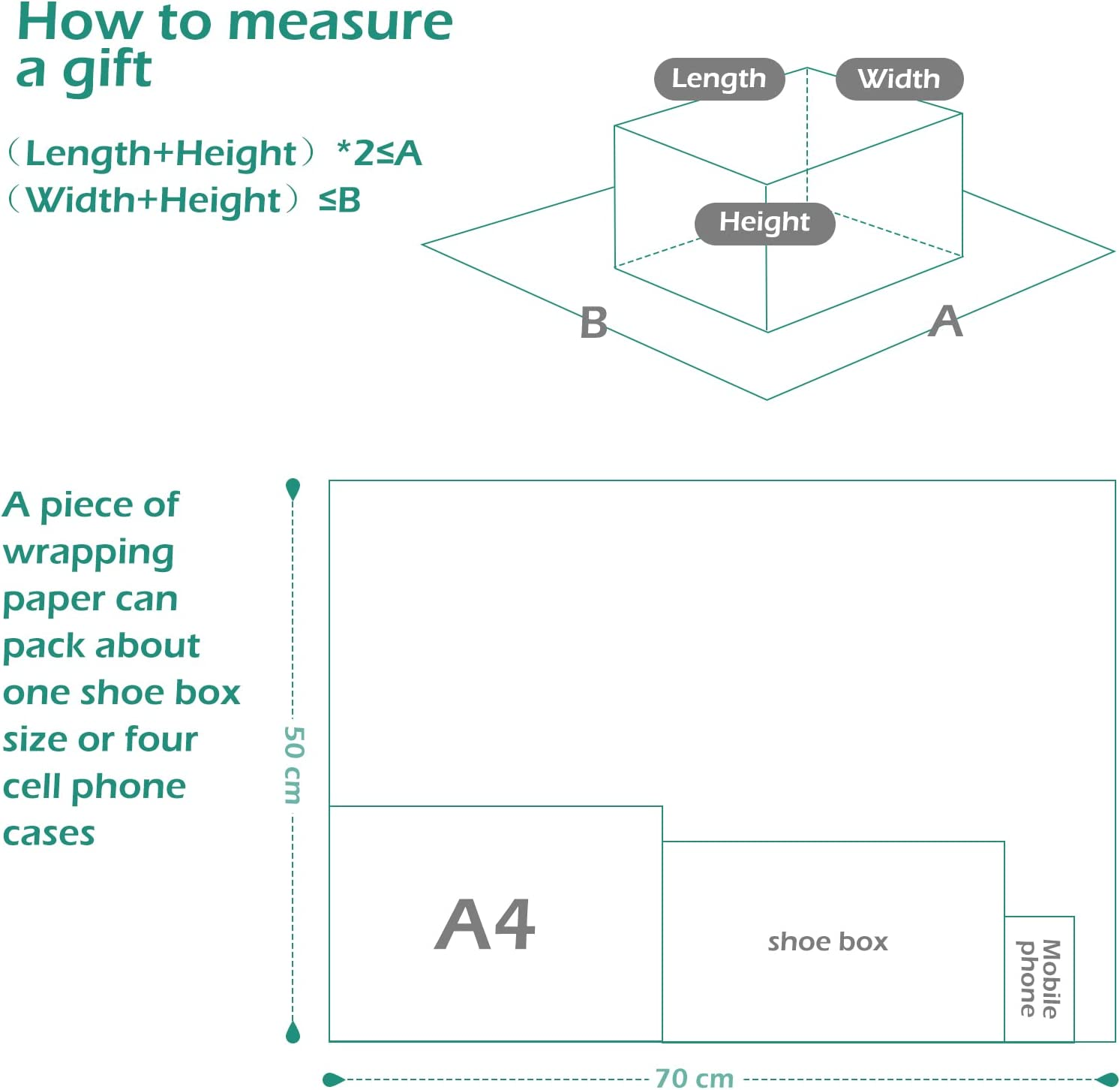 Wrapping Paper 50 * 70CM Xmas,Geeric 6PCS Wrapping Kraft Paper+Tape+9Tag+10Pull Bow+Renewable Santa Claus Snowflakes Vintage DIY Package Gift Box Decoration Paper for Christmas New Year Party - Style 1 image number 3