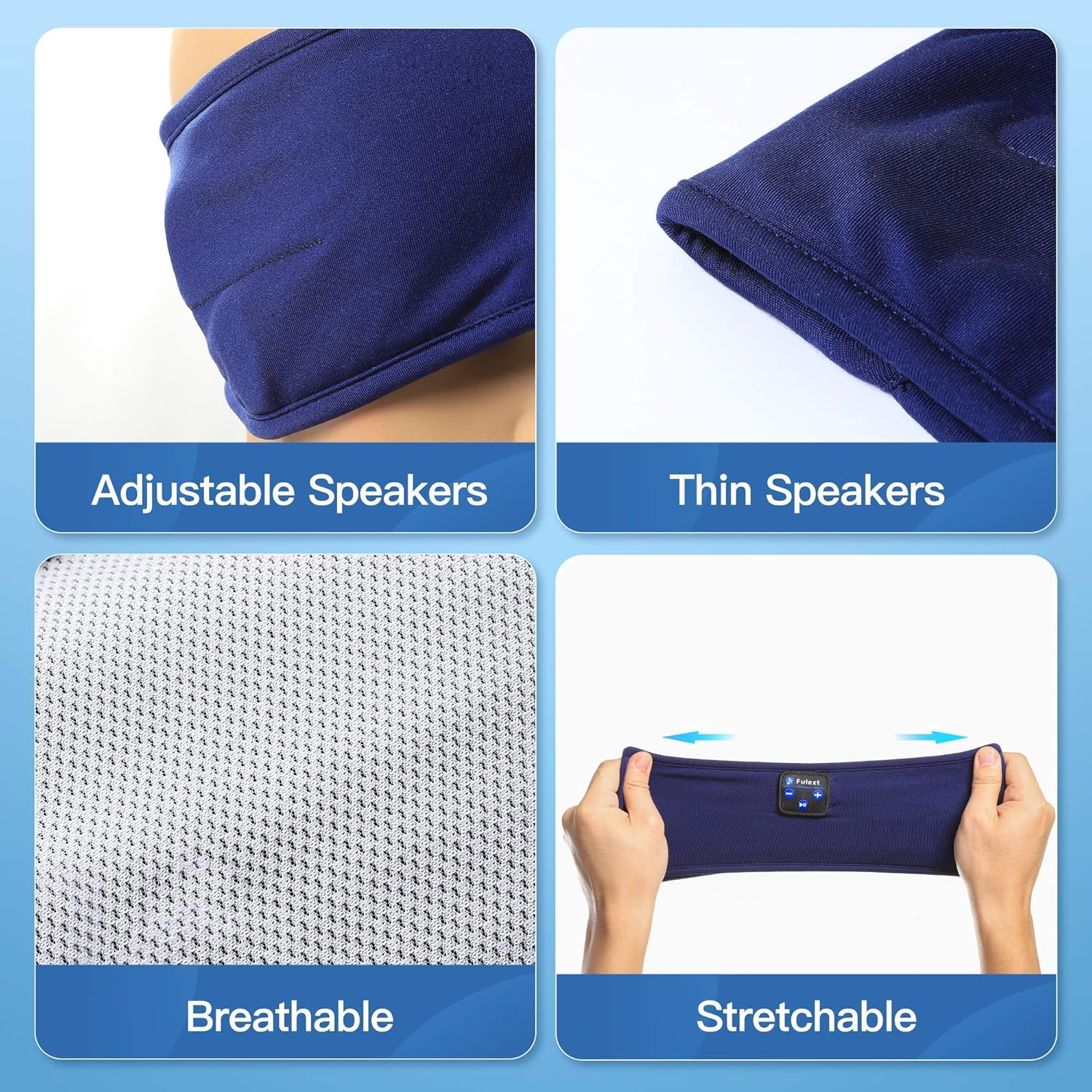 Fulext Sleep Headphones Bluetooth Headband, Long Time Play Sleeping Headsets with Built in Speakers, Perfect for Workout, Running, Yoga, Ideal for Active Individuals, Comfortable for Side Sleepers image number 1