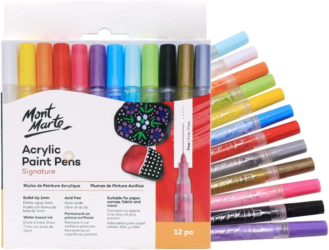 Mont Marte Signature Fine Tip Acrylic Paint Pens (12 Pieces) image number 3