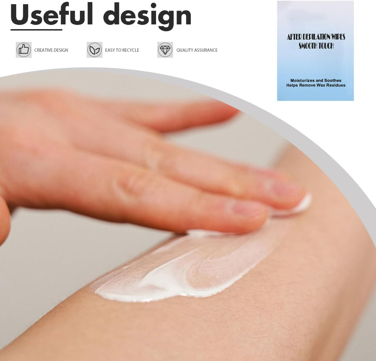 TOVINANNA 20Pcs Wax Remover Wipes Reduces Redness Removes Residue Body Facia Post Waxing Treatment image number 4