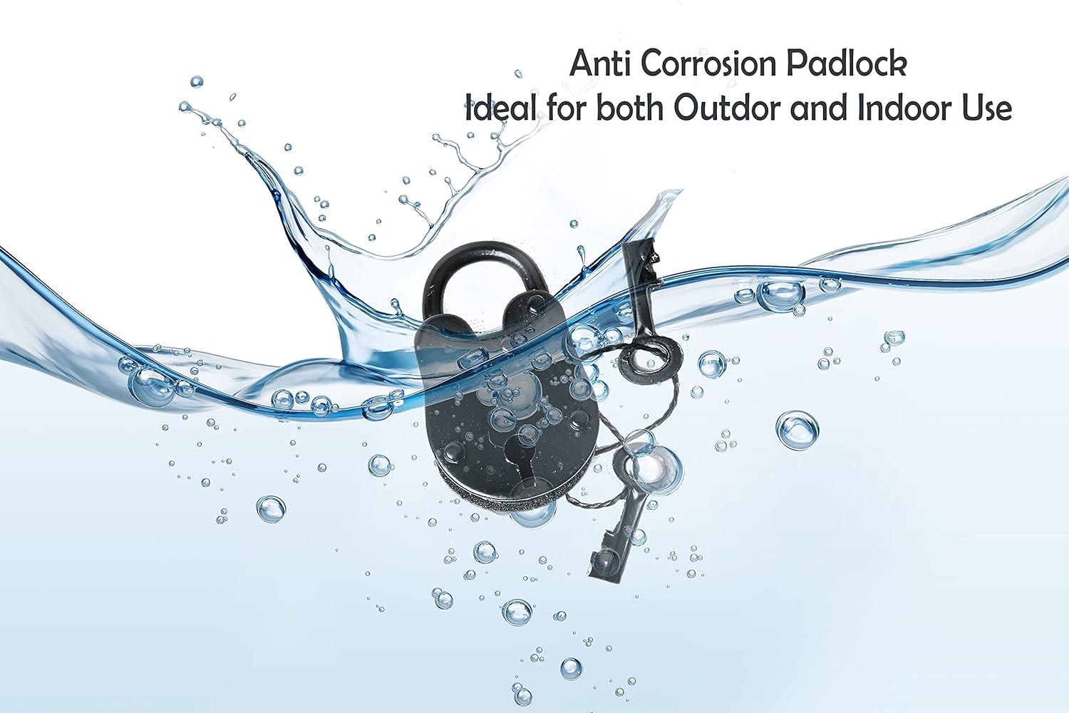 Iron Lock and Keys/Old Fashion Lock and Key/Antique Iron Lock with Key/Cast Iron Lock - Old Trunk Lock (3 Inches) image number 1