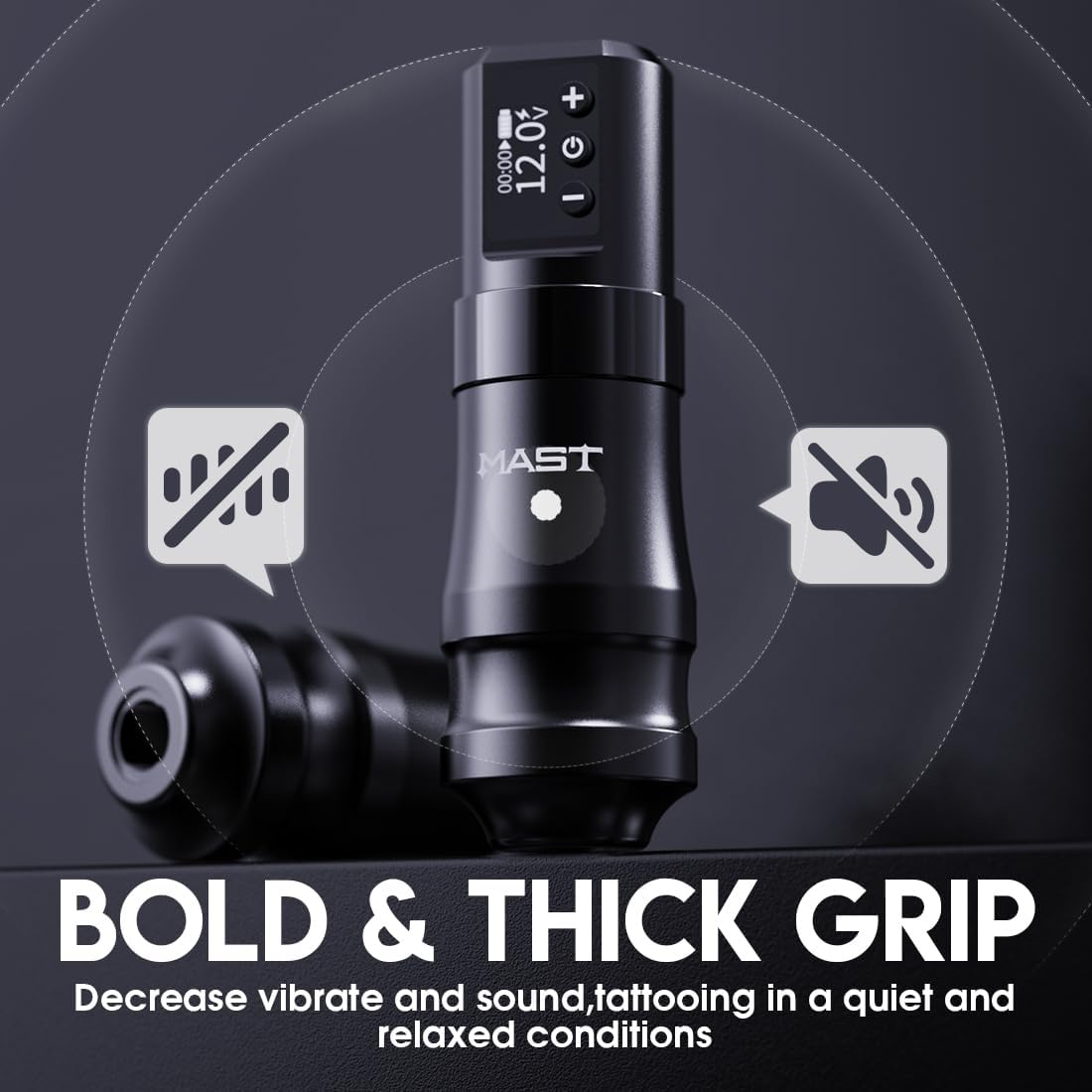 Mast Mini Wireless Pro Tattoo Gun Pen Machine 3.6Mm Stroke Length Mcore Coreless Power Motor Fast Charge Battery Supply (Golden) image number 4