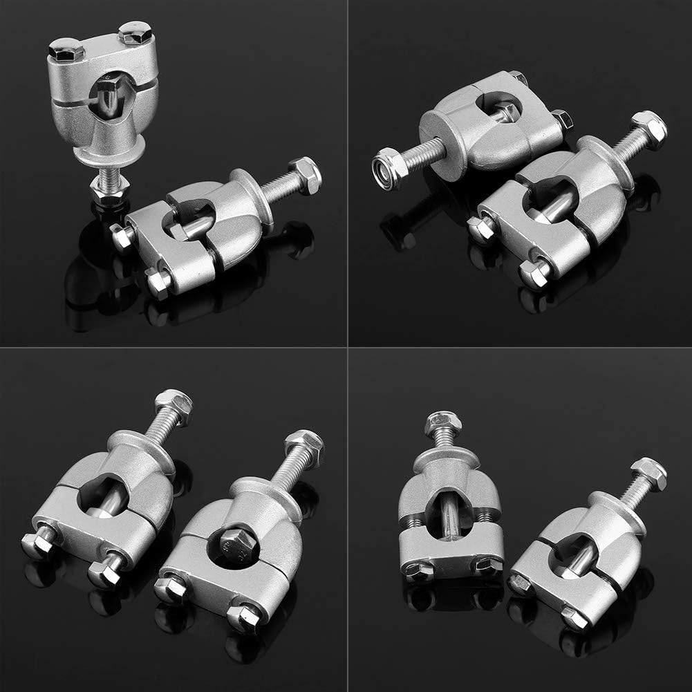 Silver Handle Motorcycle Riser Pair 7/8' 22Mm Handle Mount Mounting Riser Clamp - Handlebar Accessories image number 2