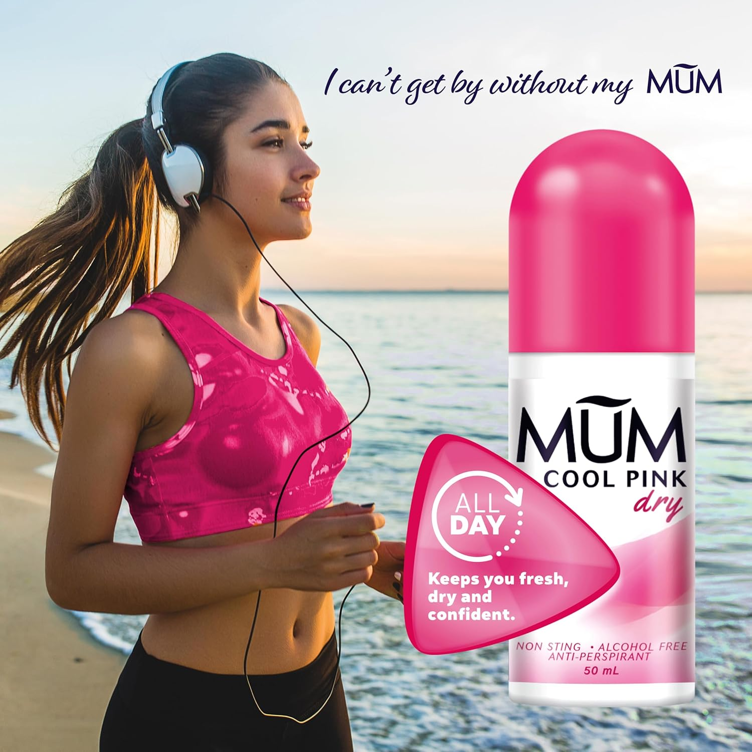 Mum Dry Cool Pink All Day Roll on Antiperspirant Dedorant 50 Ml image number 3