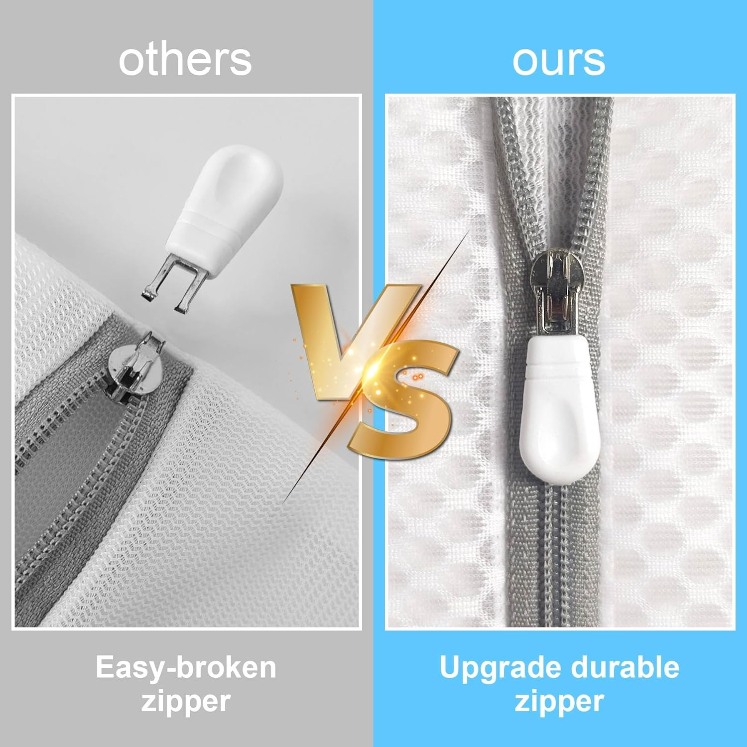 DAWNTREES 11-Piece Mesh Laundry Bags Set, Polyester, Zipper Closure, Multiple Sizes for Clothing, Delicates, Underwear, Bra, Lingerie, Travel Storage image number 1