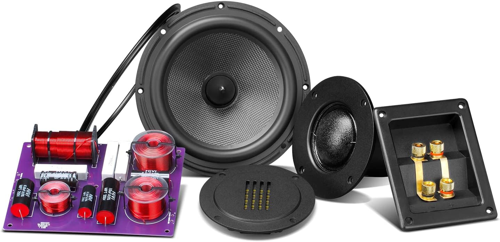 Hivi-Swans DIY 3.1A - 3.1 Passive Bookshelf Speakers - Near-Field Speakers - DIY Speaker Kit - Pair - Black