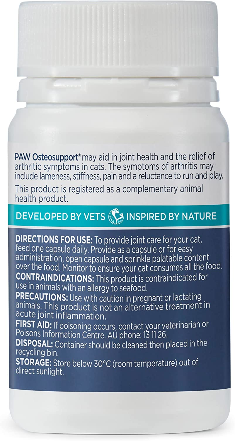 PAW by Blackmores Osteosupport&reg; Joint Care Powder for Cats | Provides Relief of Arthritic Symptoms | 60 Capsules image number 5