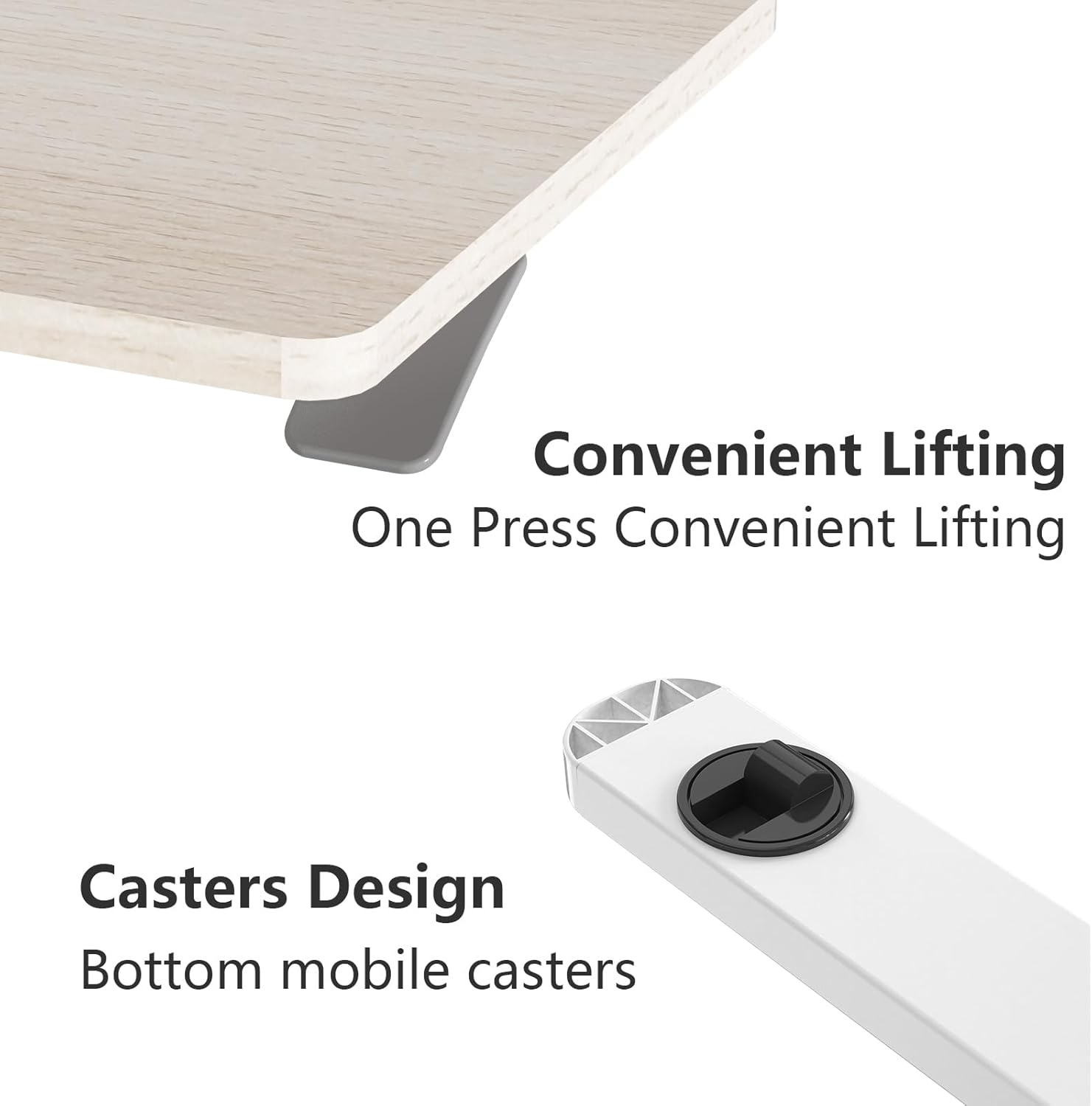 Altus Height Adjustable Portable Desk with Wheels Pneumatic over Bedside Table Timber image number 1