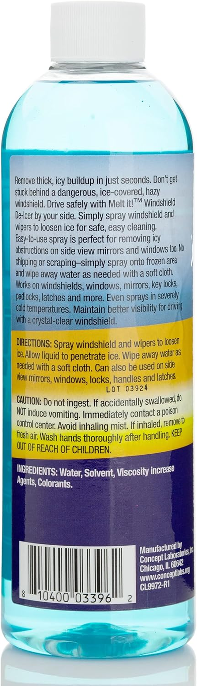 Melt It! Windshield De-Icer. Instantly Melts Ice and Frost in Seconds for Windshields, Windows, Mirrors, Key Locks, Latches and More. No Scraping or Chipping. 17Fl Oz. (17 Oz) image number 2