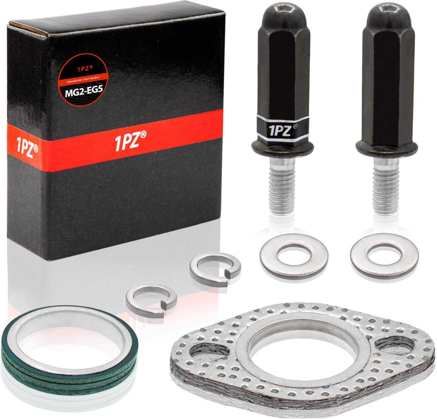 1PZ MG2-EG5 Premium Exhaust Bolt and Gasket for GY6 50 Cc 70Cc 90 Cc 110Cc 125 Cc 150Cc Scooters image number 1