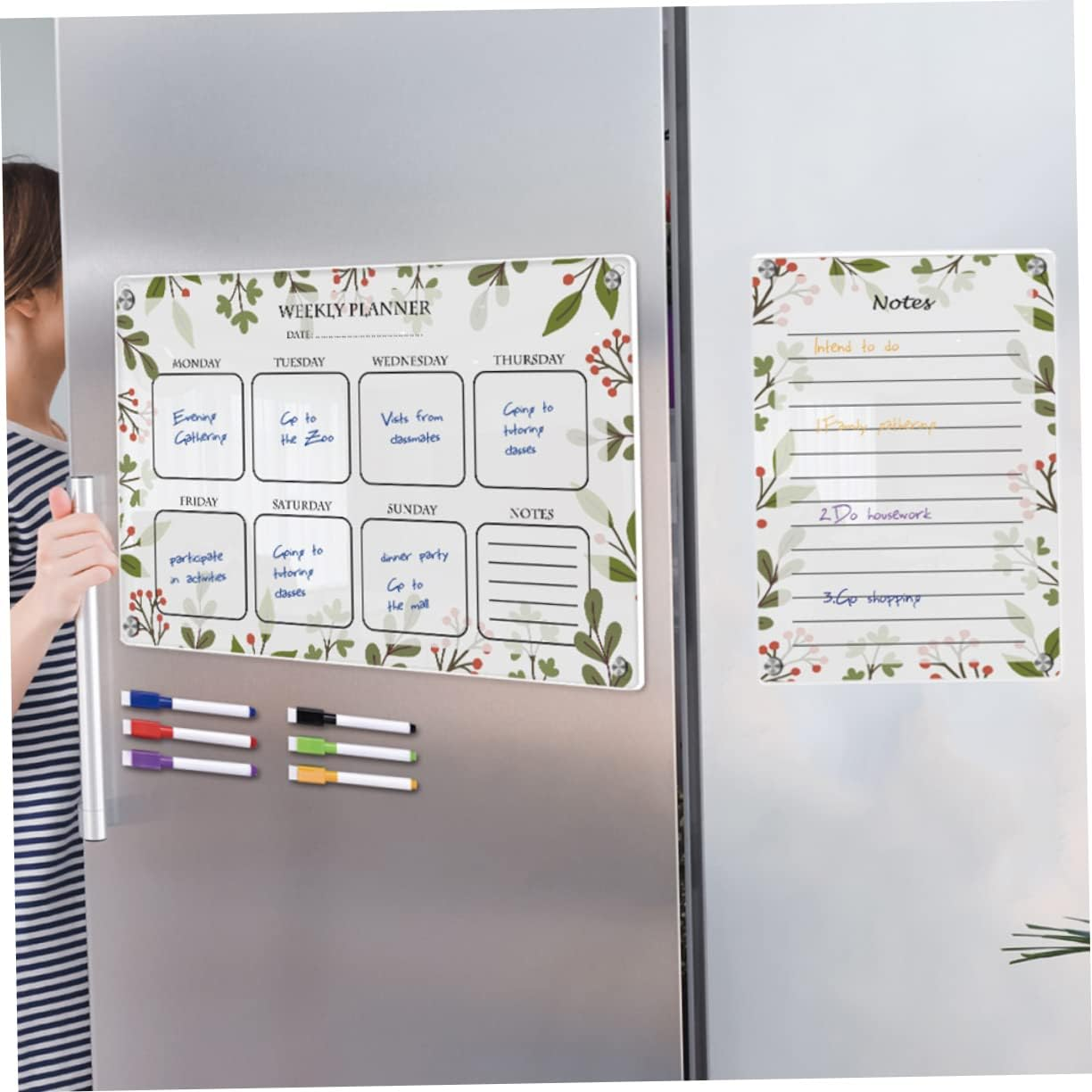 HAPINARY Erasable Magnetic Board for Fridge Weekly Calendar Planning Board Memo Board Perspex Magnet Dry Erase Kitchen Acrylic Magnetic Board Markers image number 5