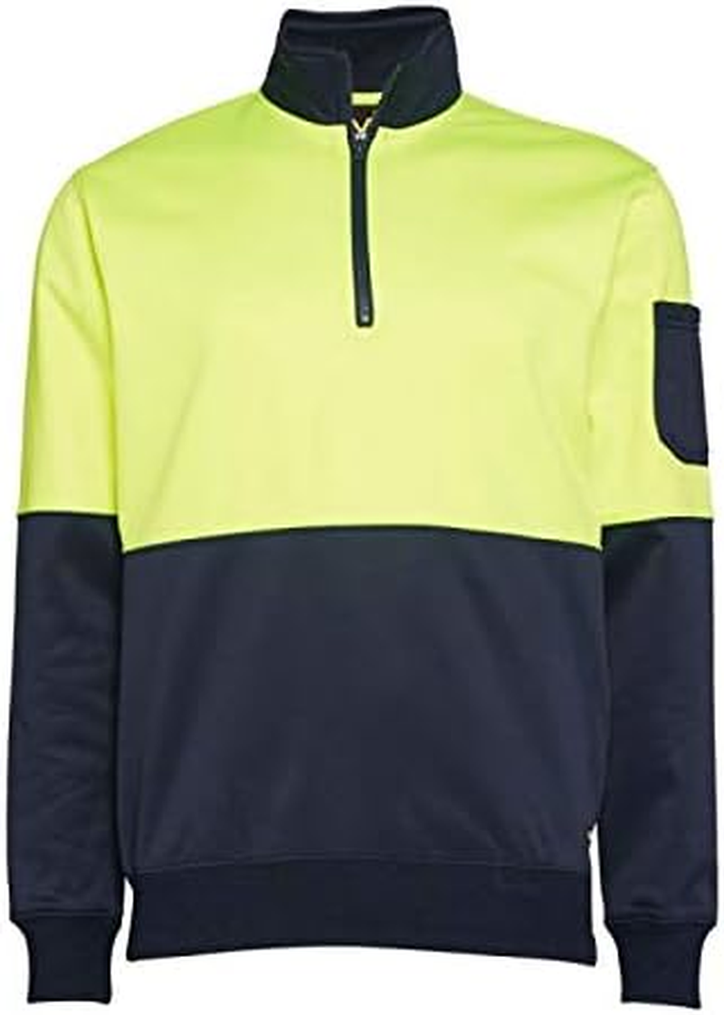 Munka Men'S Hi Vis 1/4 Zip Fleece Sweat Sweater