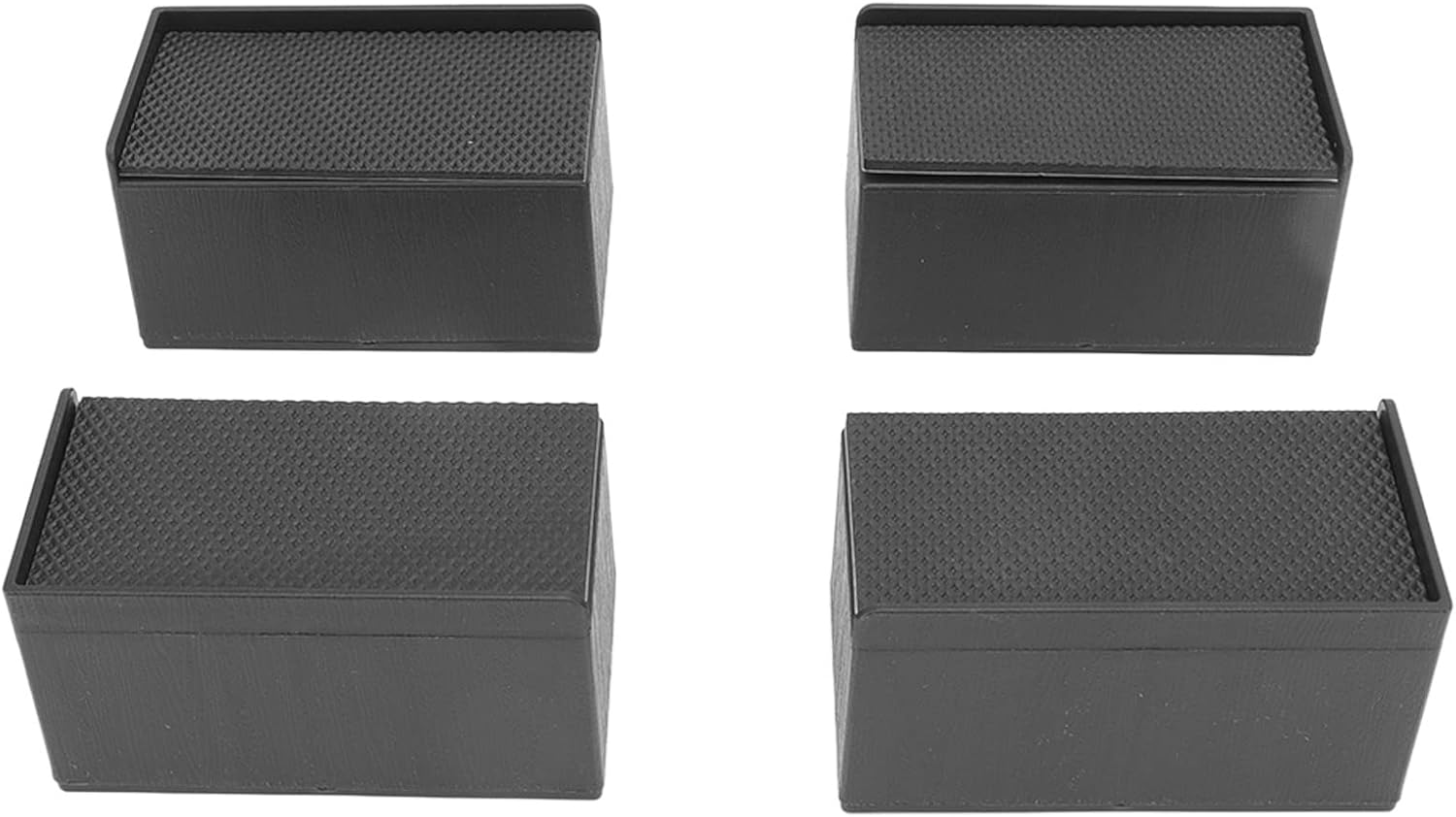 Omabeta 4PCS L Shape Rectangular Furniture Risers with Smooth Corners Design, Stackable Rubber Bed Lifts Blocks for Elevating Table Chair Sofa Bed Cabinet,Black image number 3