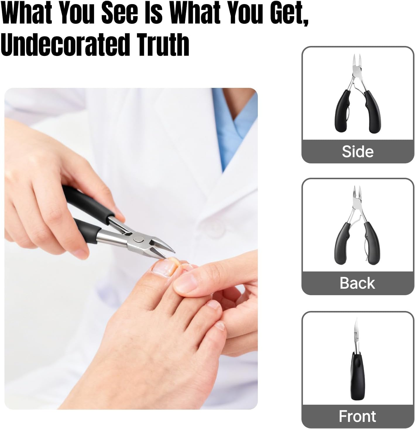 Jeyzuroa Heavy Duty Toenail Clippers, Stainless Steel with ABS Rubber Handle, Professional Thick and Ingrown Nail Care Kit for Seniors, Adults image number 1